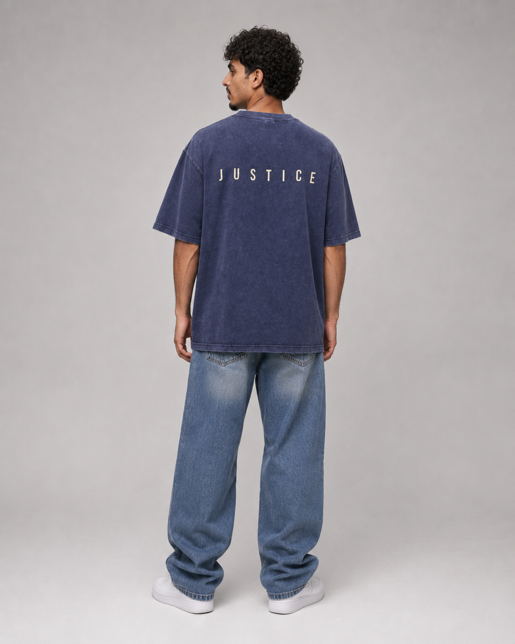 Snow Washed V-Neck Cotton T-Shirt