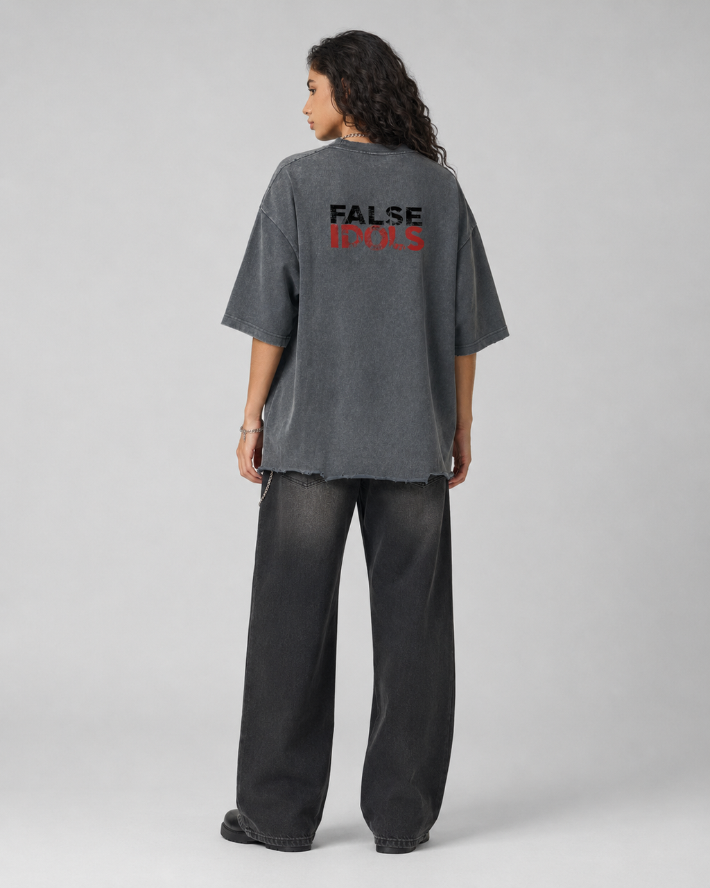 Snow Wash Raw-Hem Boxy T-shirt
