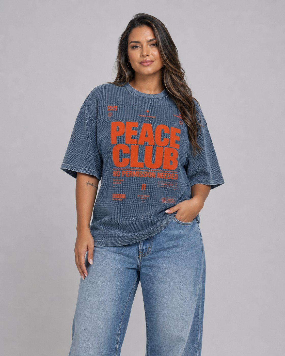 Textured Waffle Washed Boxy T-Shirt