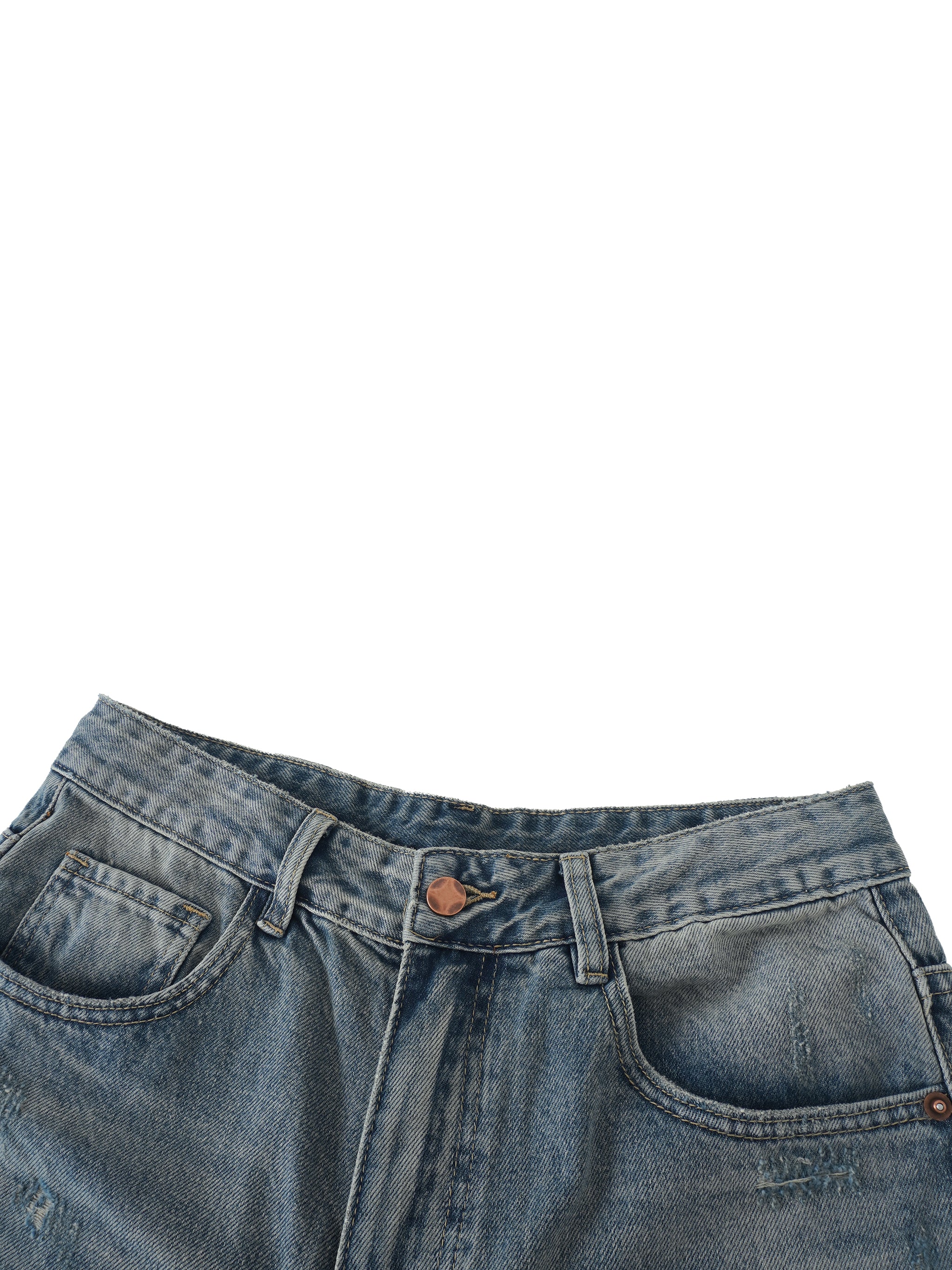 Men's Distressed Barrel Leg Jeans