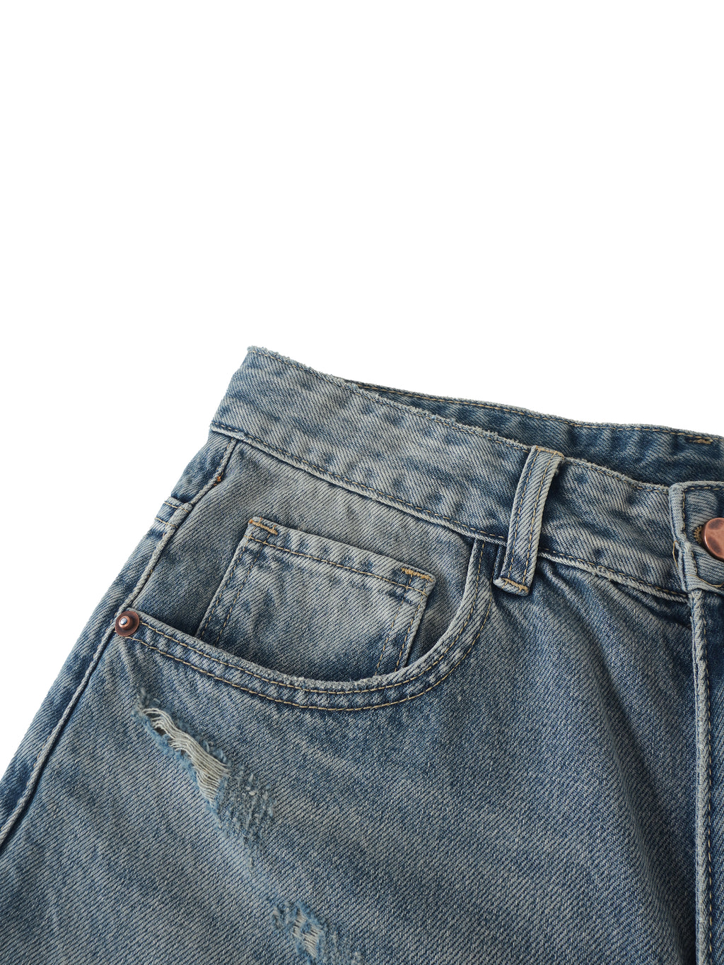 Men's Distressed Barrel Leg Jeans
