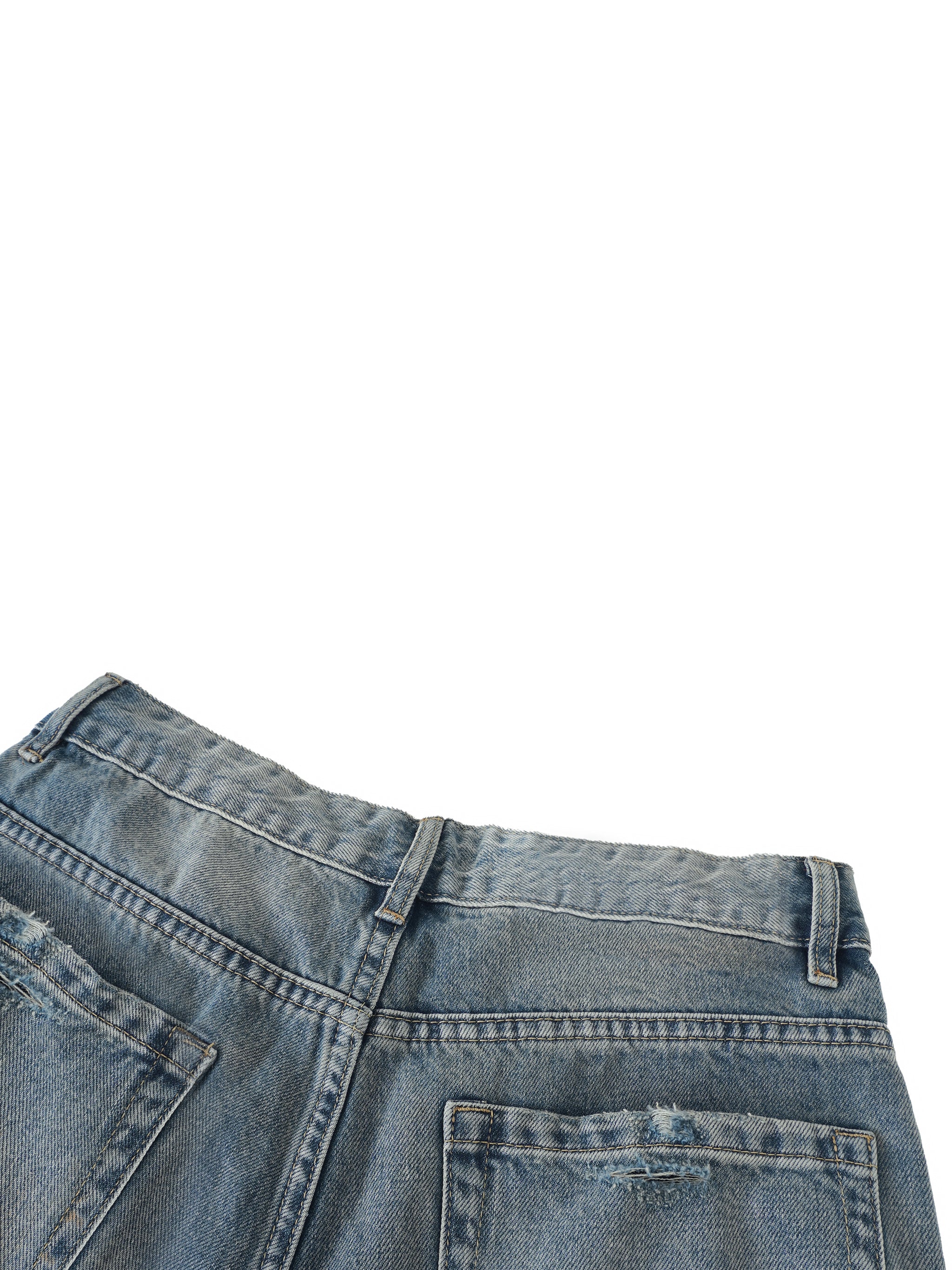 Men's Distressed Barrel Leg Jeans