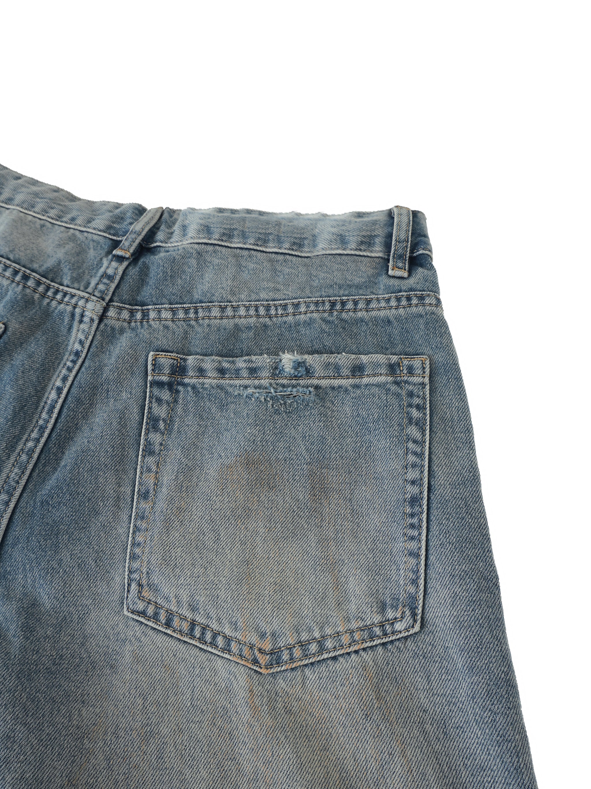 Men's Distressed Barrel Leg Jeans