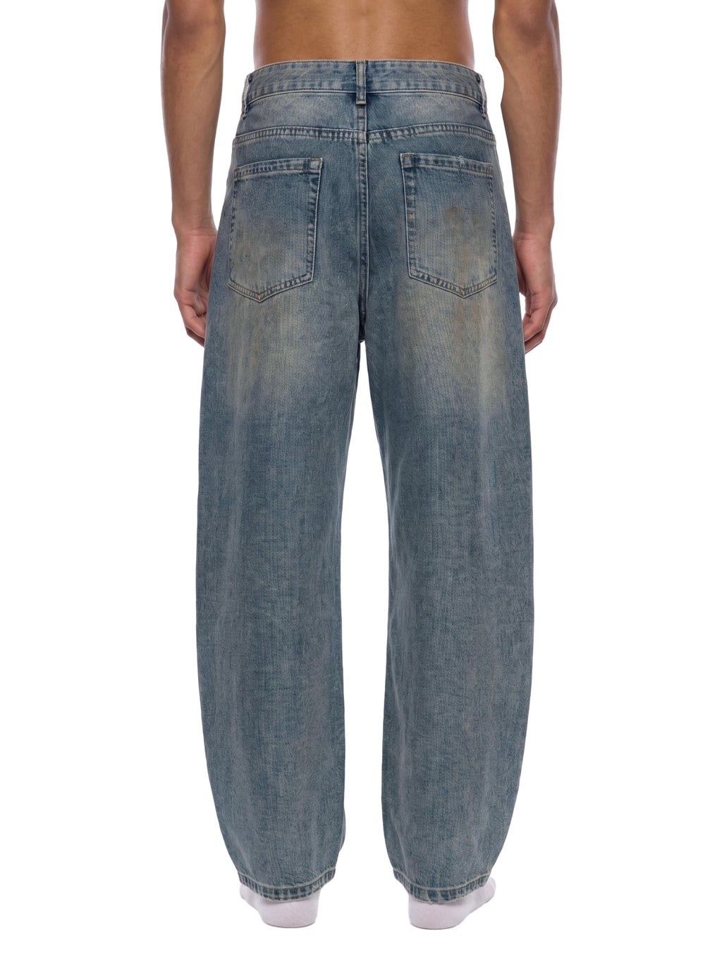 Men's Distressed Barrel Leg Jeans