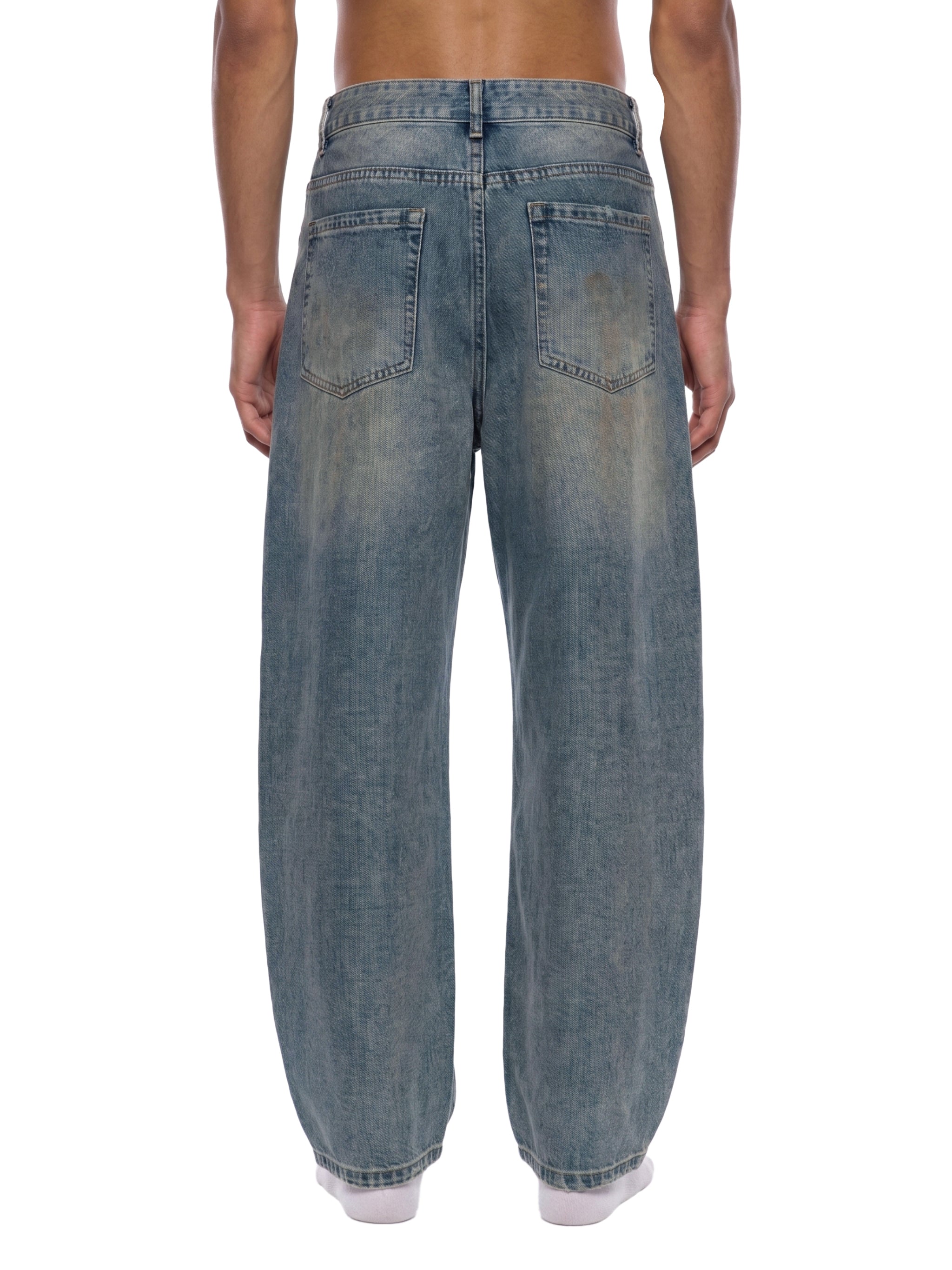 Men's Distressed Barrel Leg Jeans