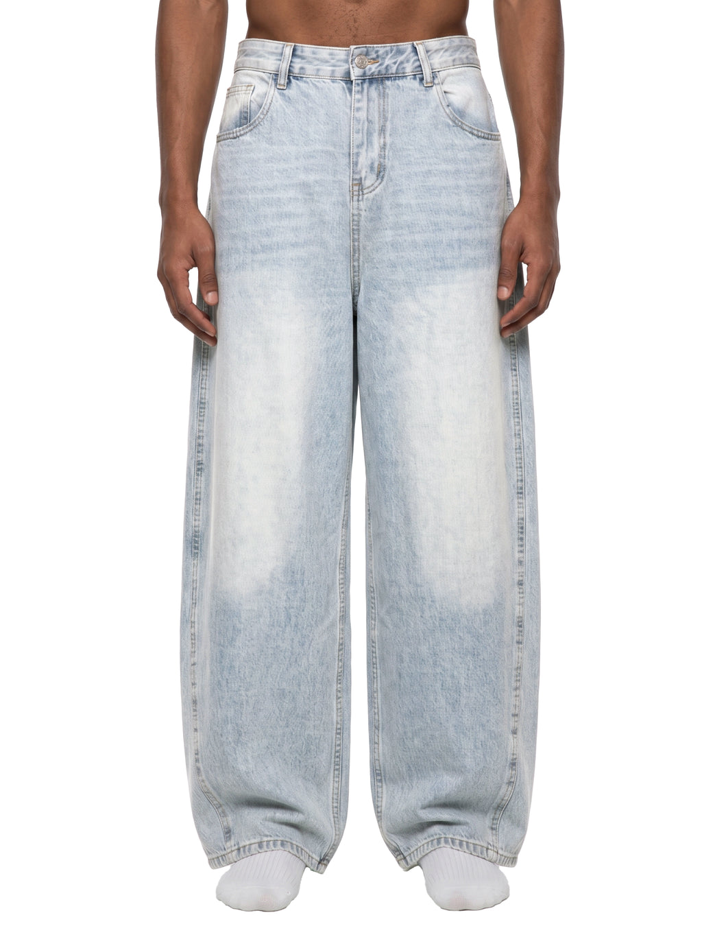 Men's Vintage Wash Sunfade Barrel Leg Jeans