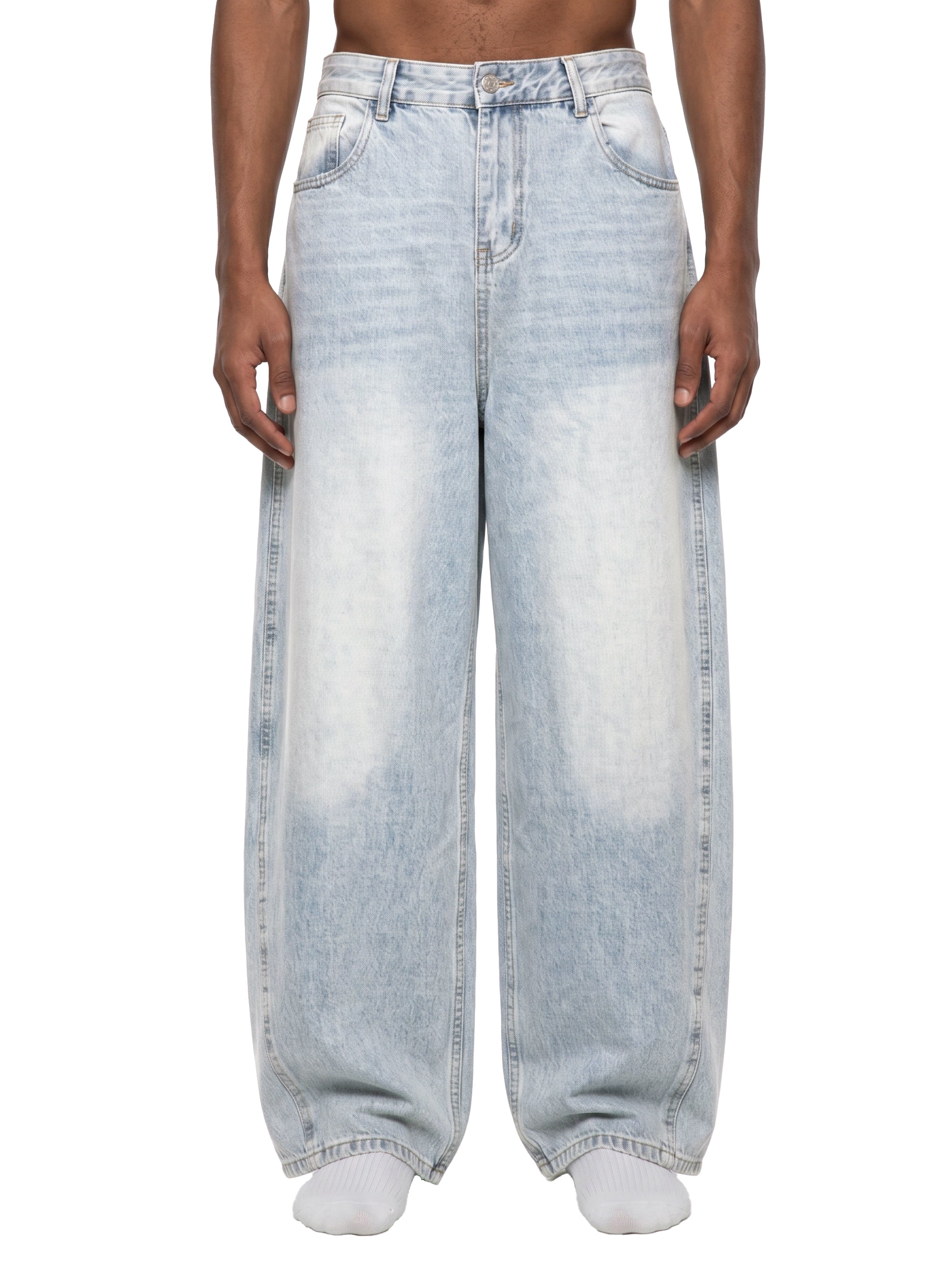 Men's Vintage Wash Sunfade Barrel Leg Jeans