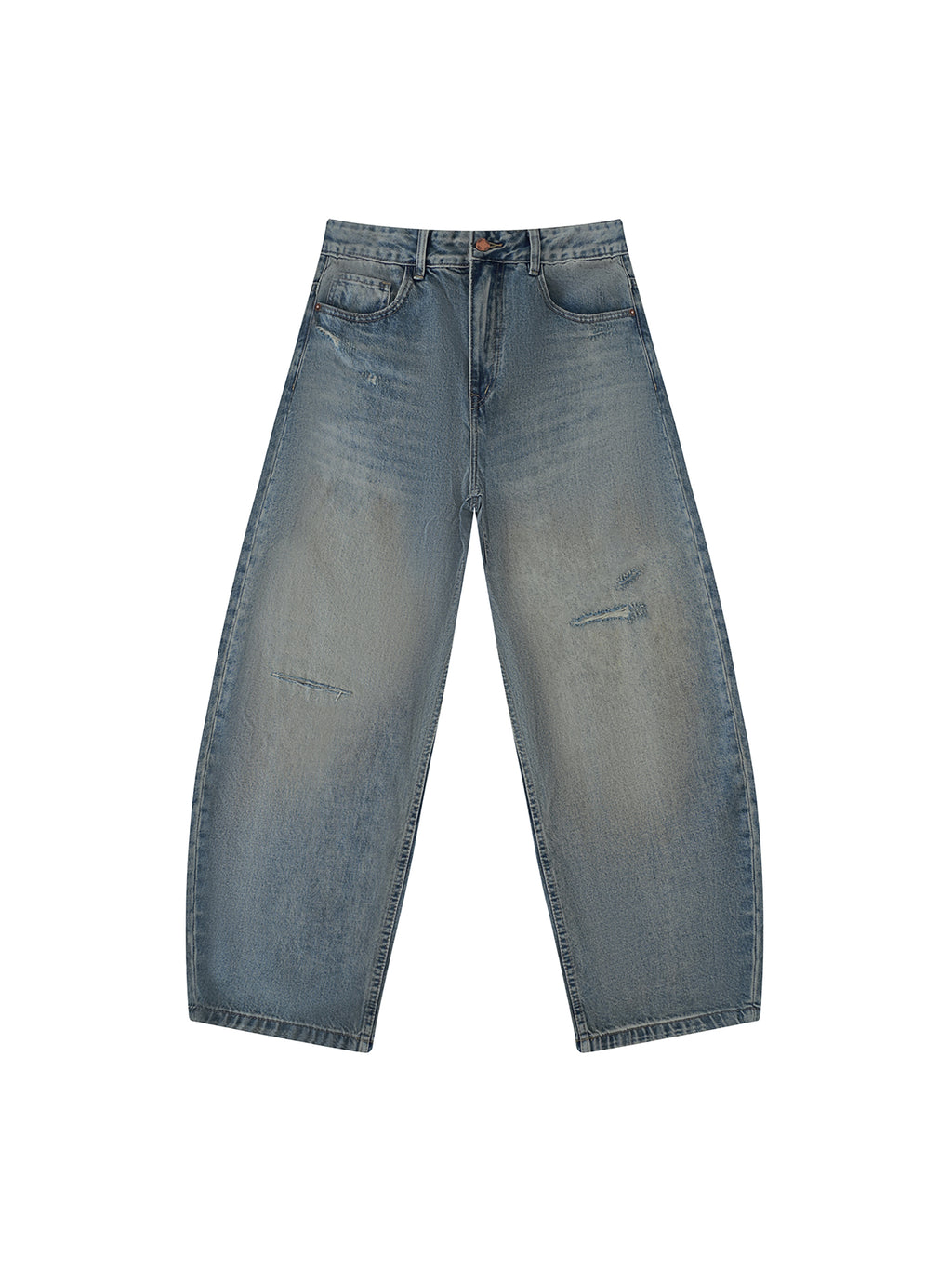 Men's Distressed Barrel Leg Jeans
