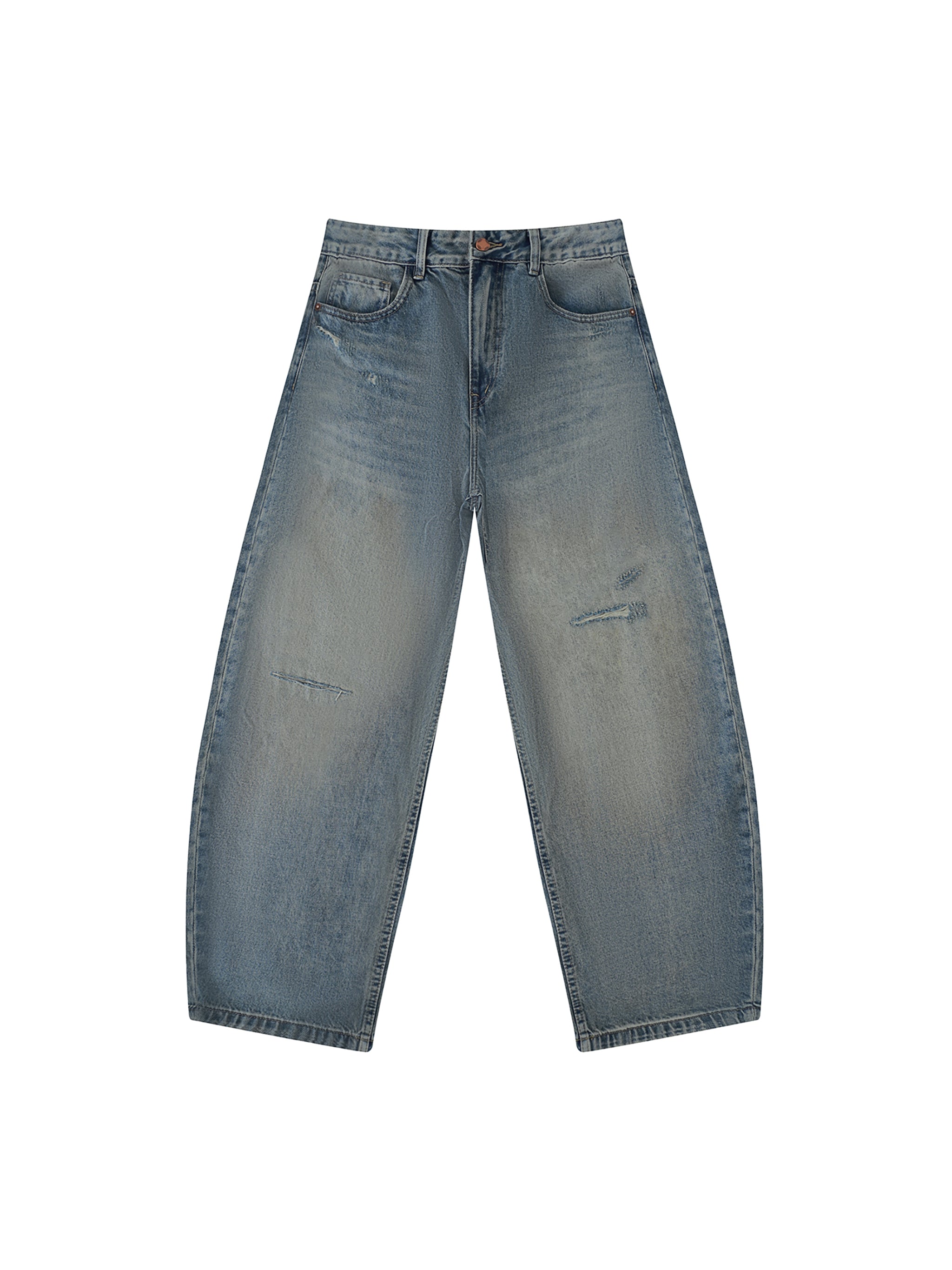 Men's Distressed Barrel Leg Jeans