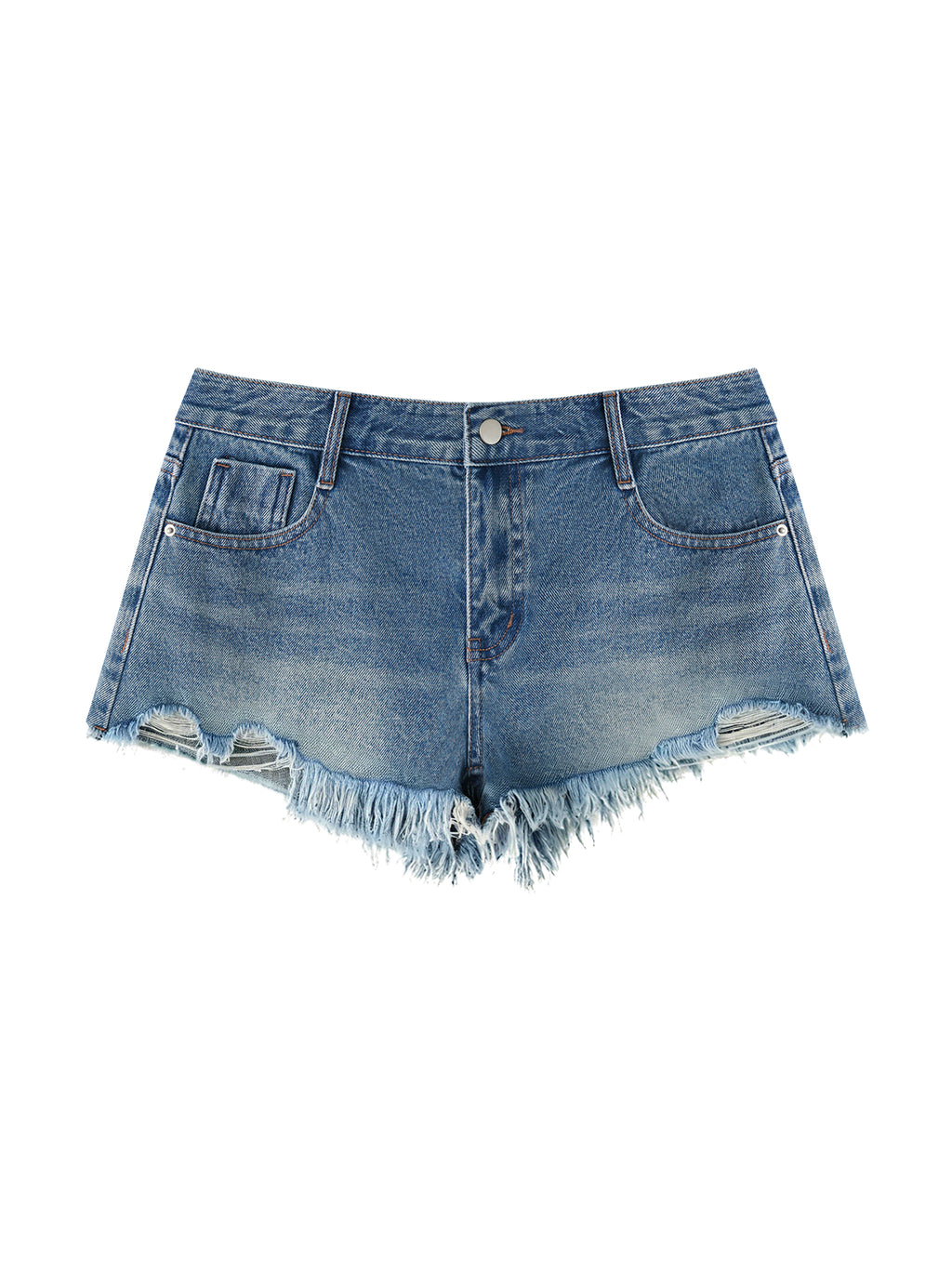 Women's Vintage Wash Raw Hem Denim Shorts