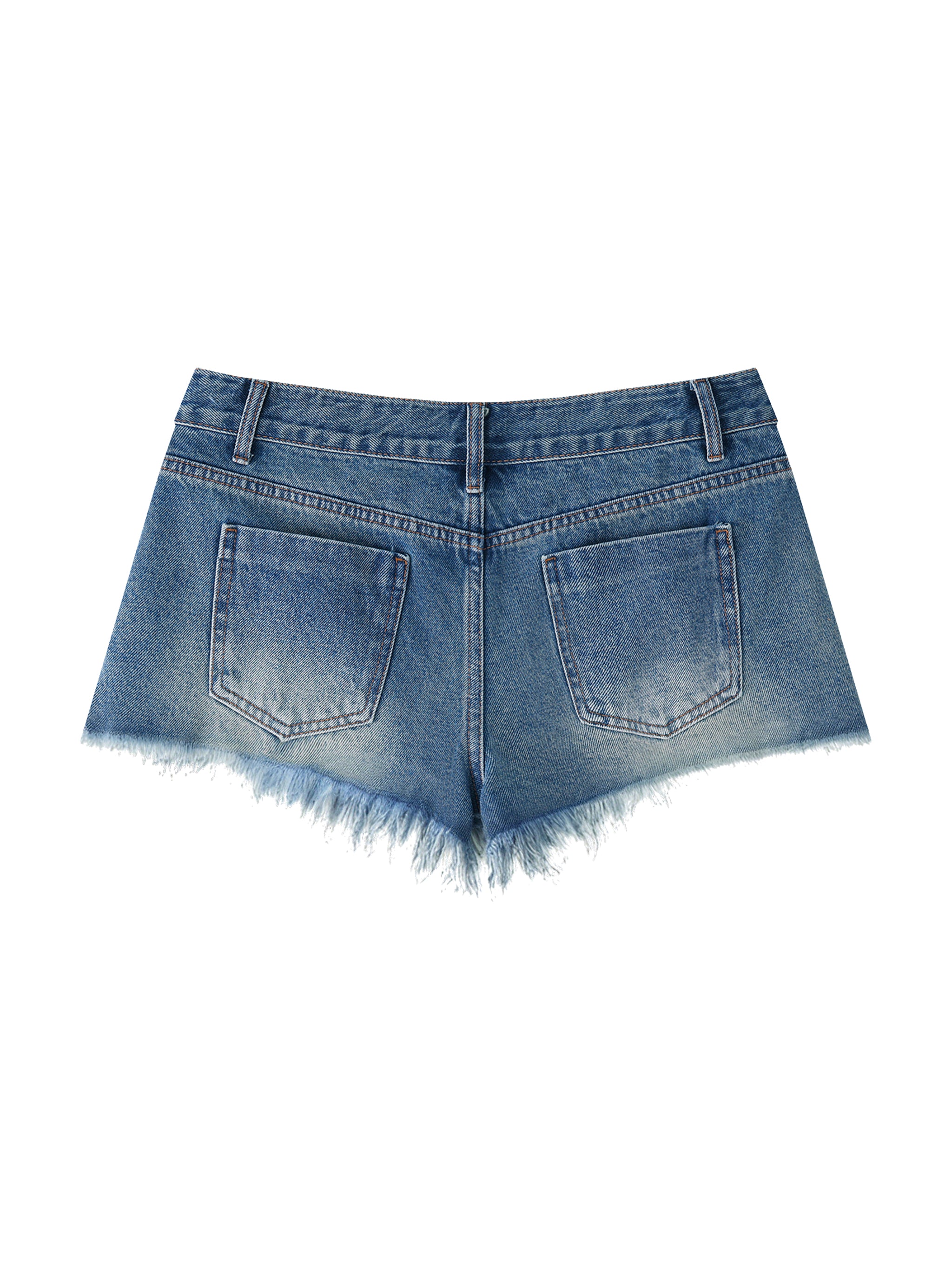 Women's Vintage Wash Raw Hem Denim Shorts