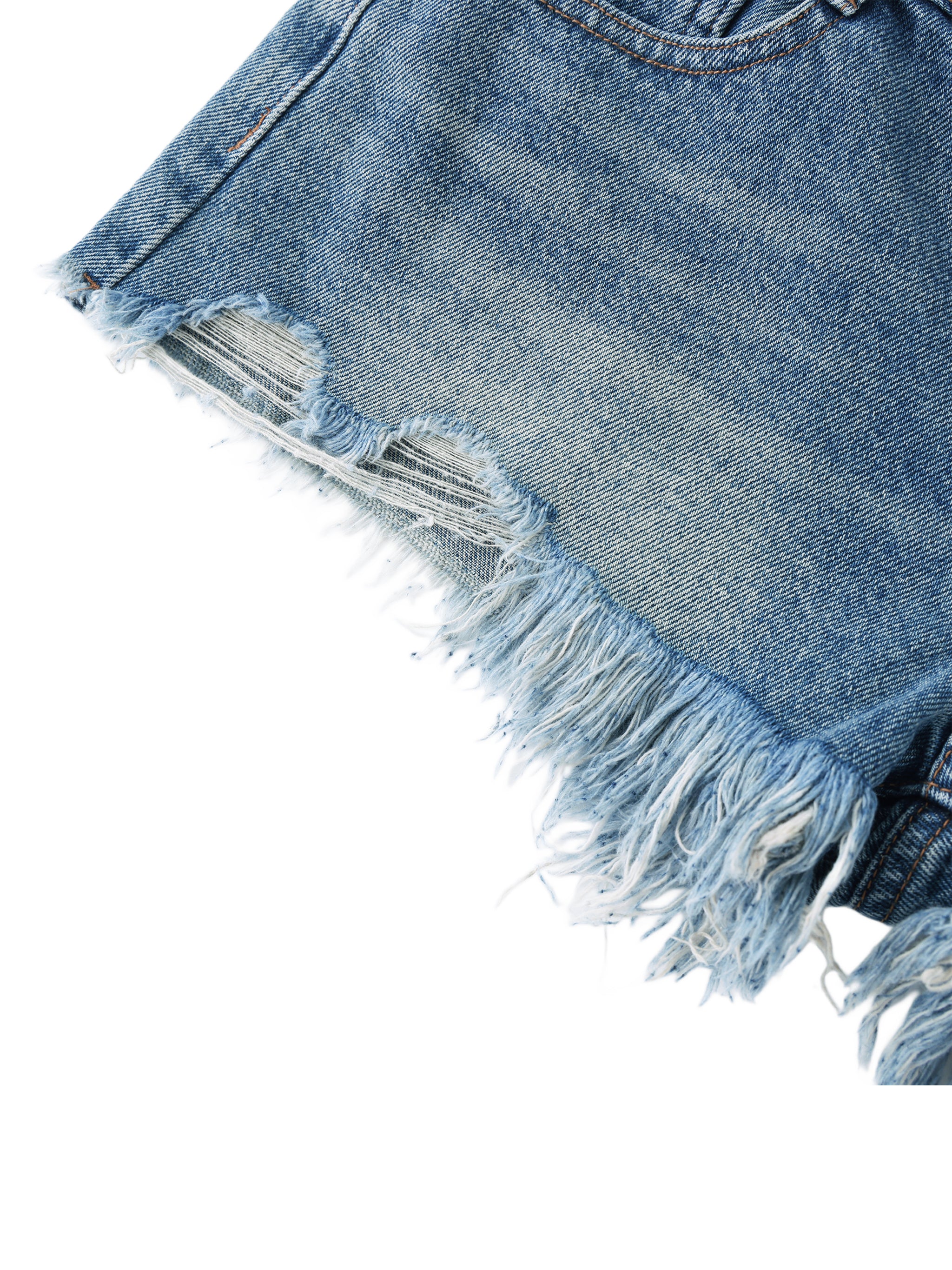 Women's Vintage Wash Raw Hem Denim Shorts
