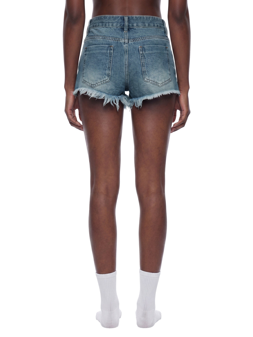 Women's Vintage Wash Raw Hem Denim Shorts