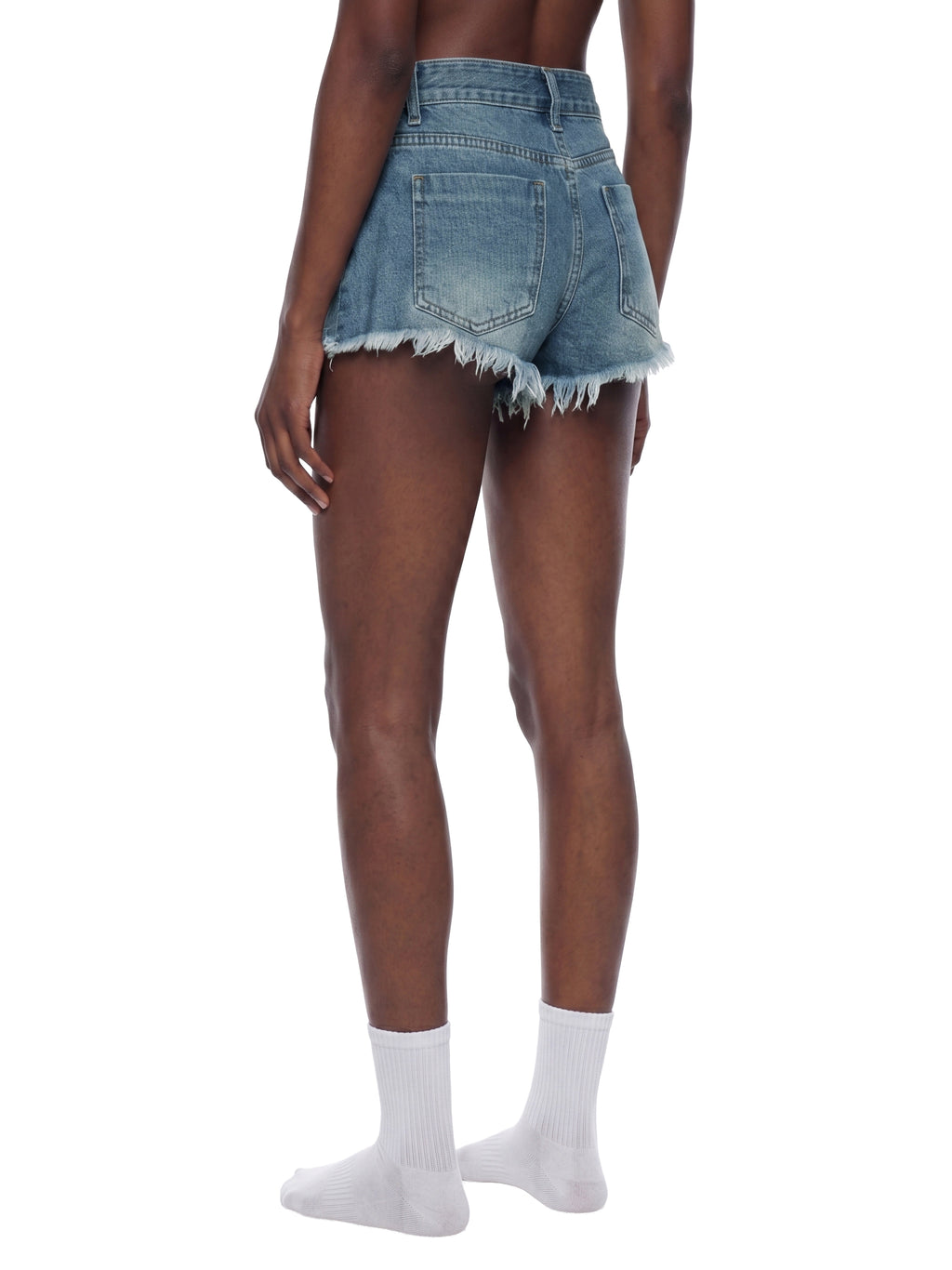 Women's Vintage Wash Raw Hem Denim Shorts
