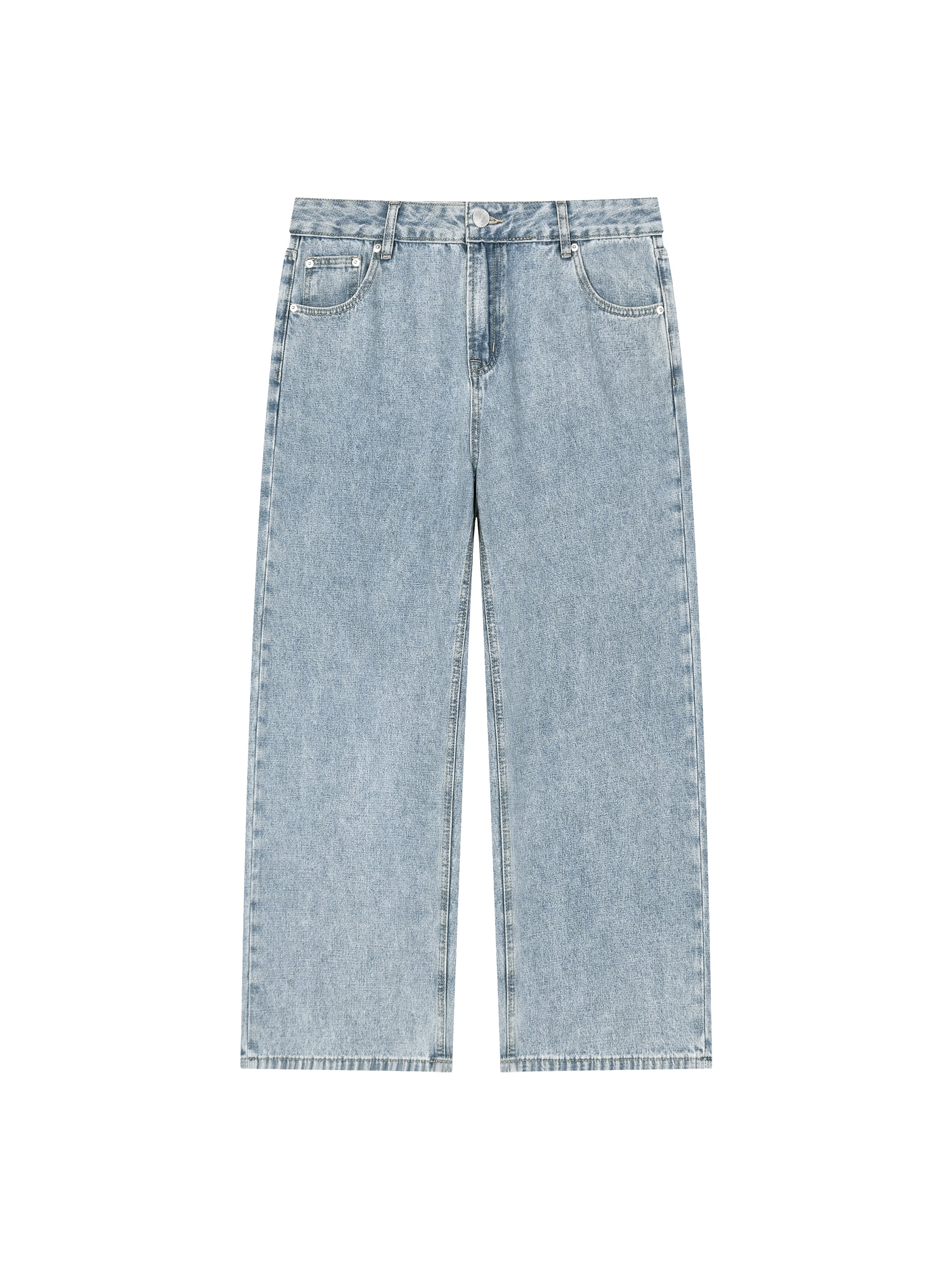 Unisex Vintage Wash Straight Leg Jeans