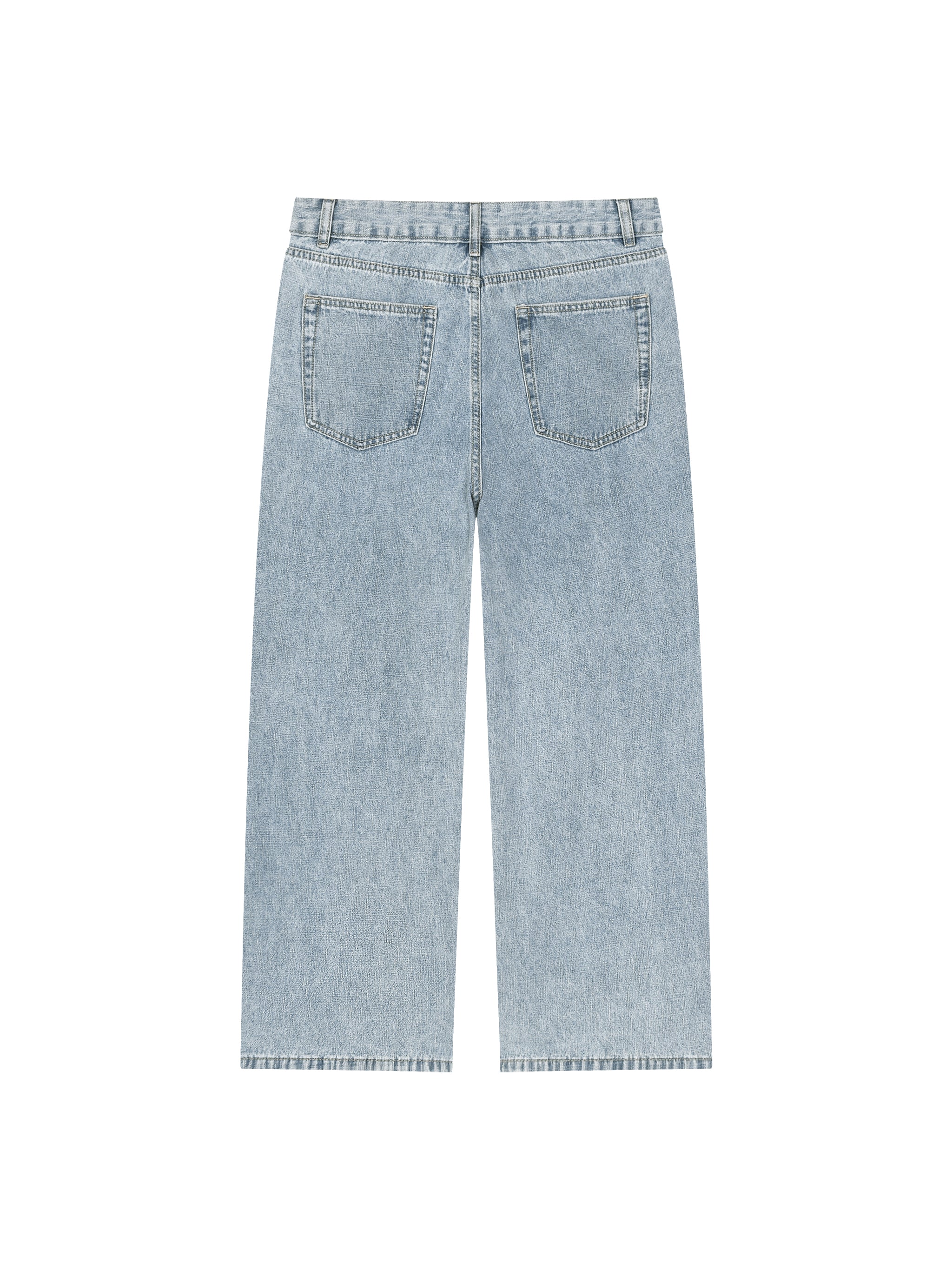 Unisex Vintage Wash Straight Leg Jeans