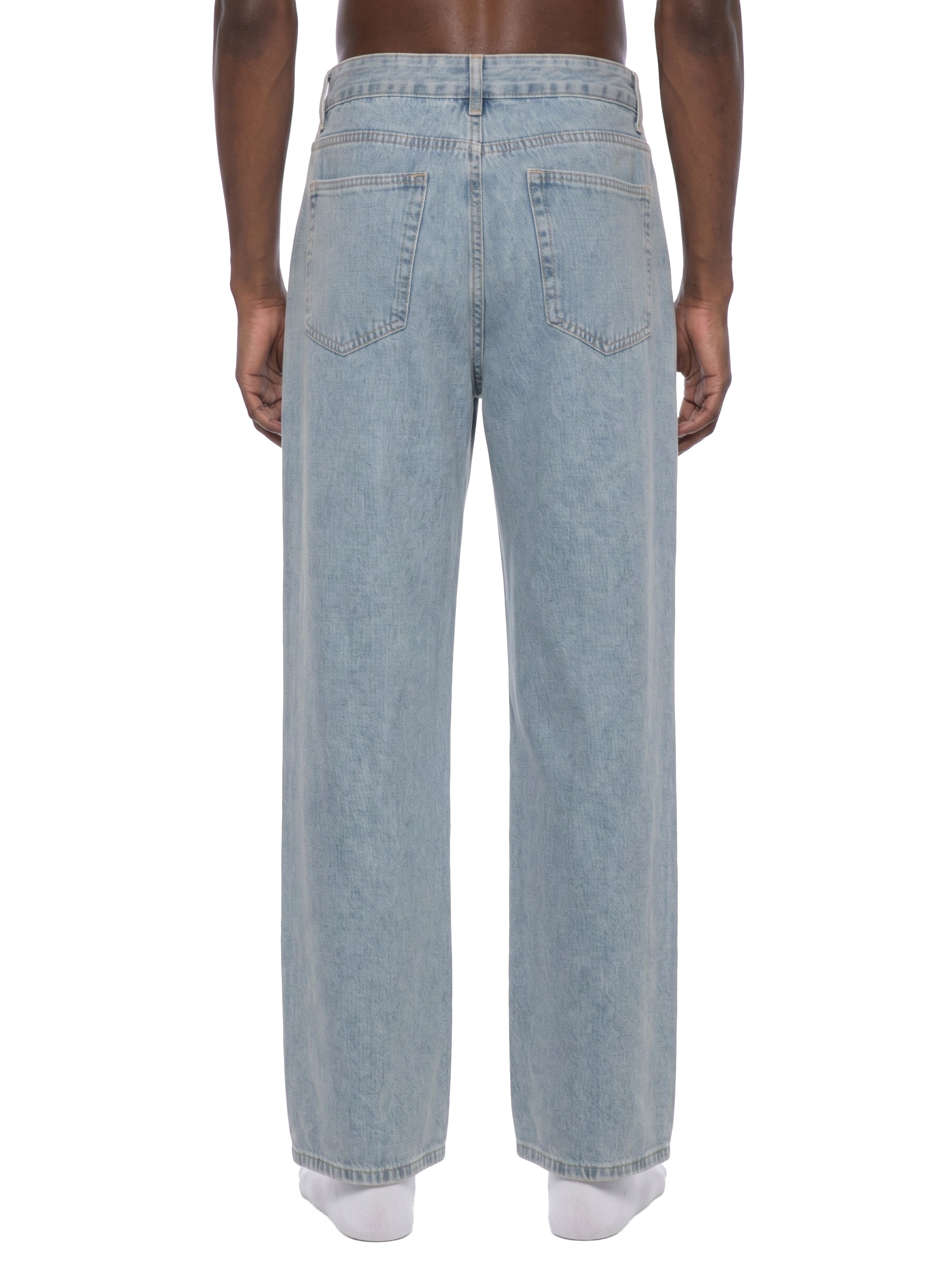 Unisex Vintage Wash Straight Leg Jeans