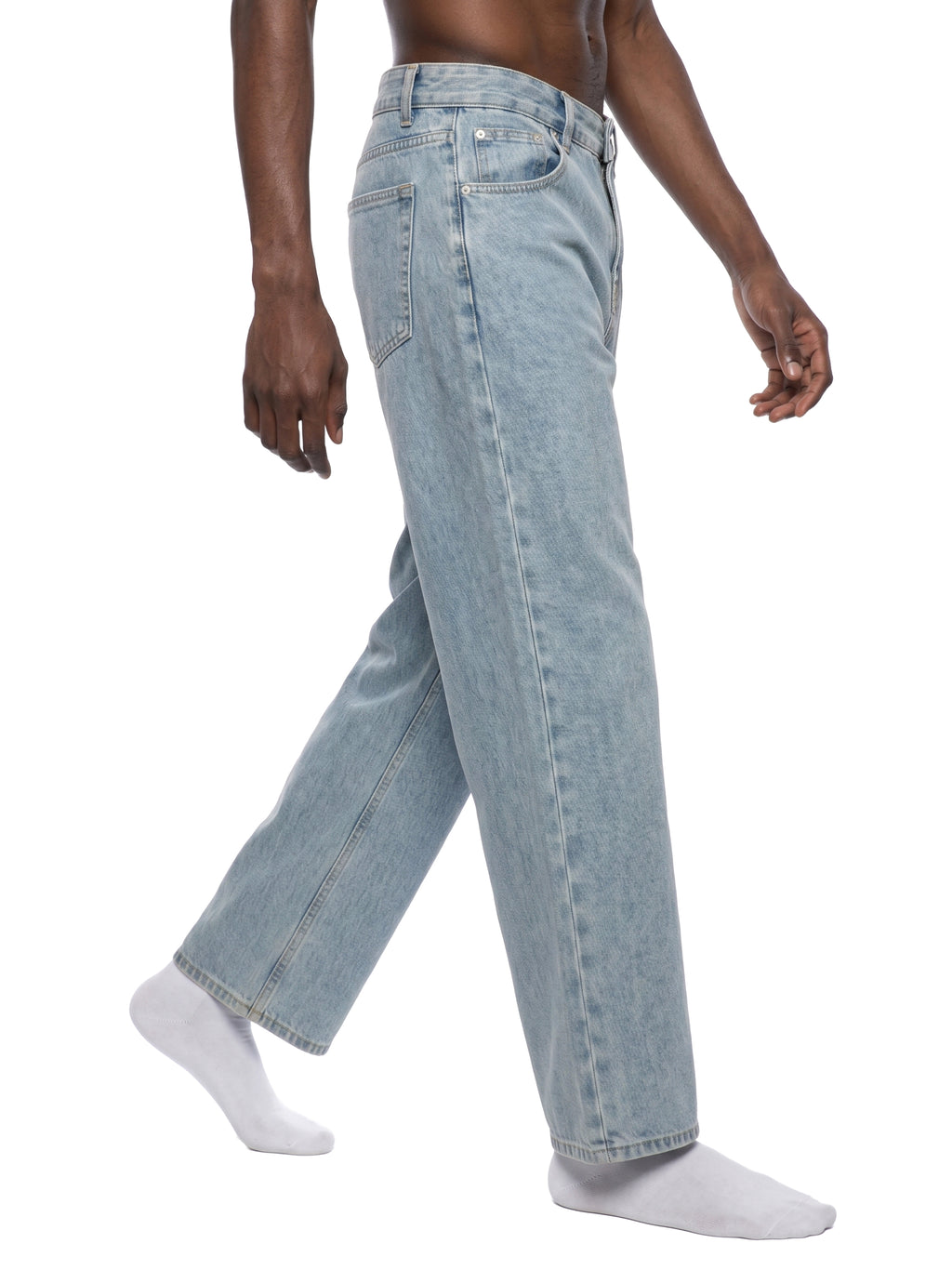 Unisex Vintage Wash Straight Leg Jeans