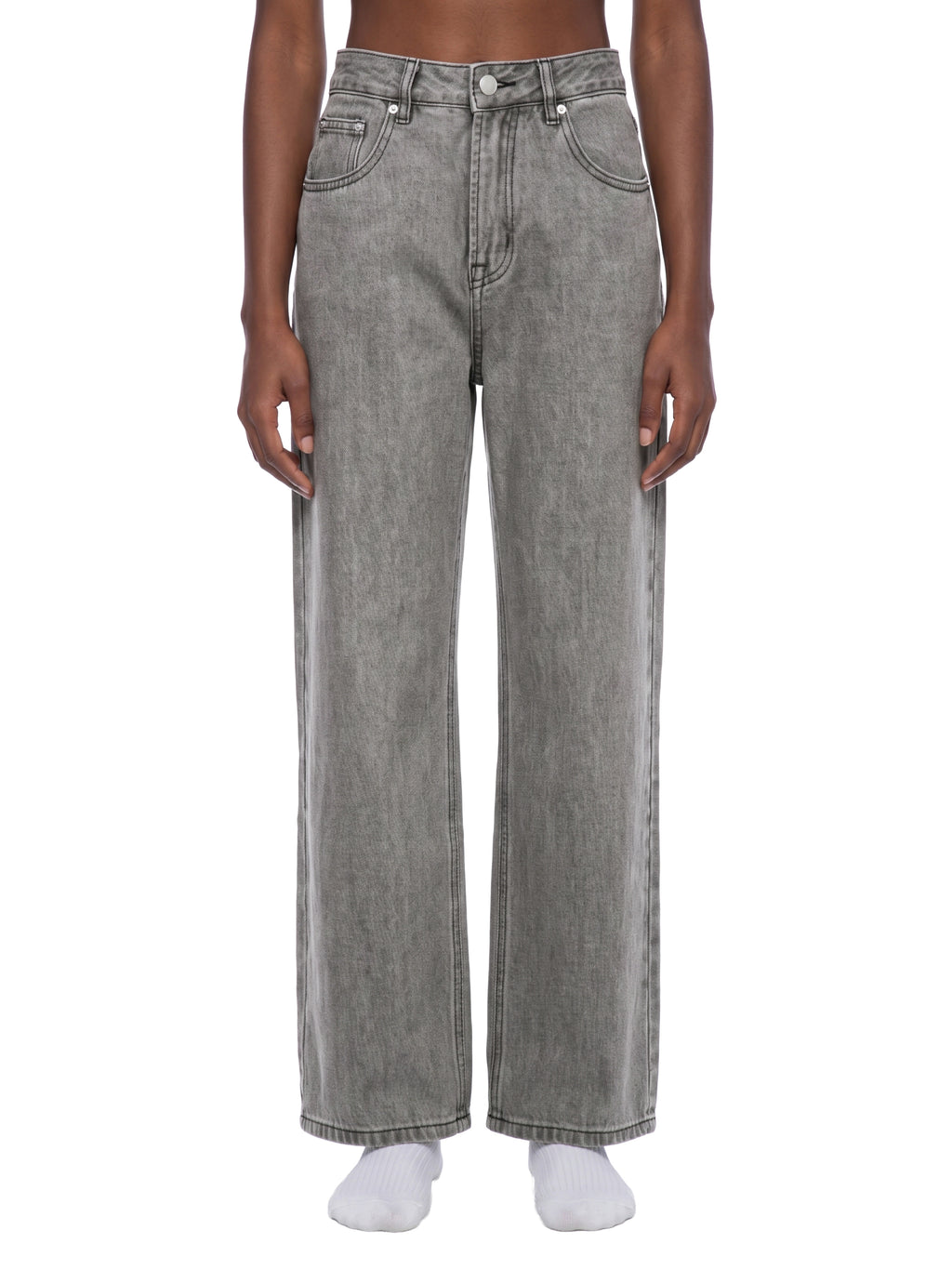 Unisex Vintage Wash Straight Leg Jeans