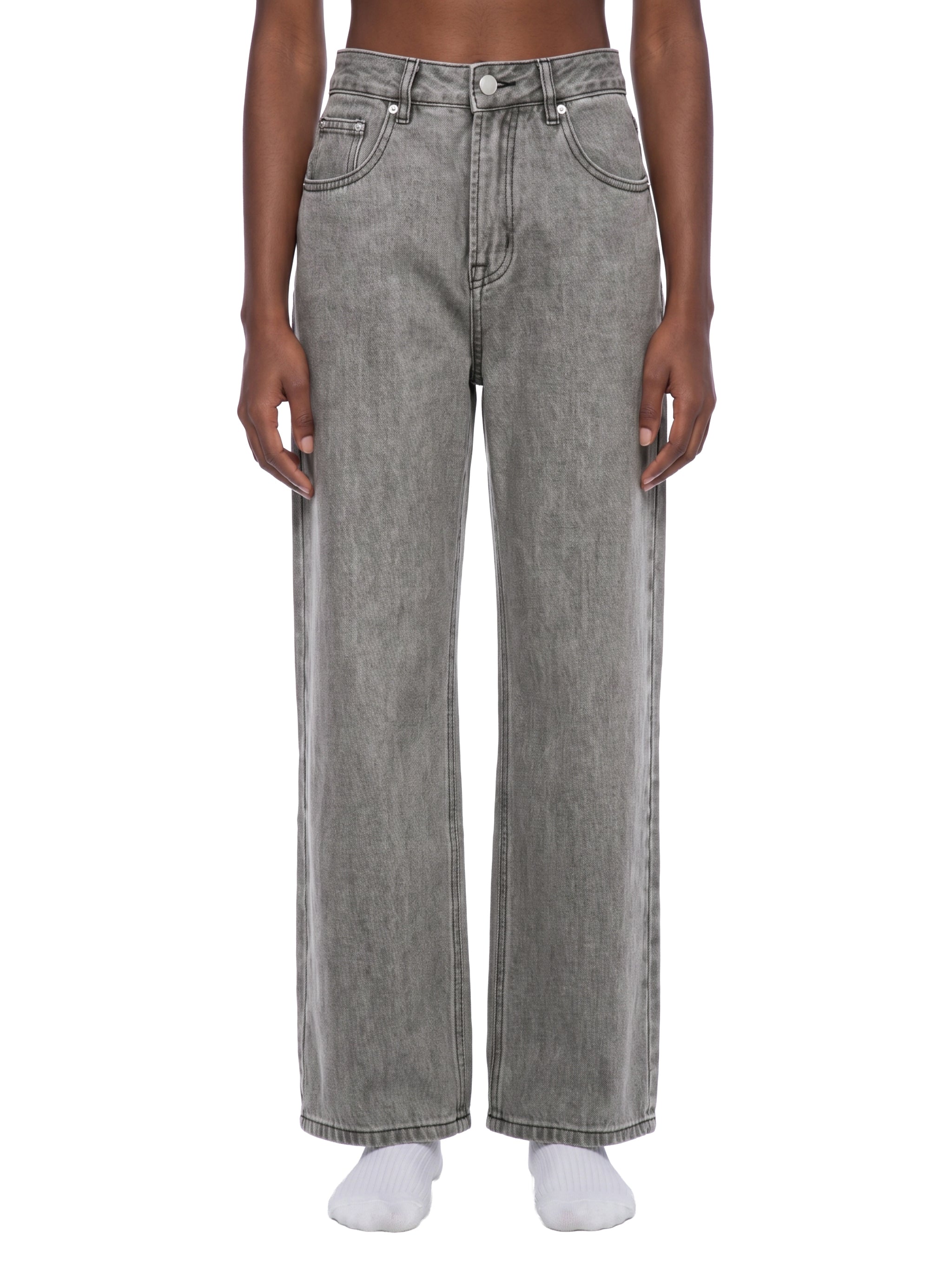 Unisex Vintage Wash Straight Leg Jeans