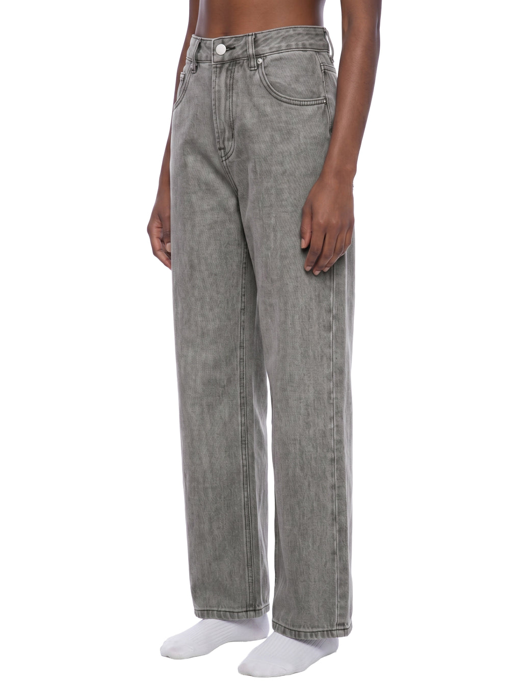 Unisex Vintage Wash Straight Leg Jeans