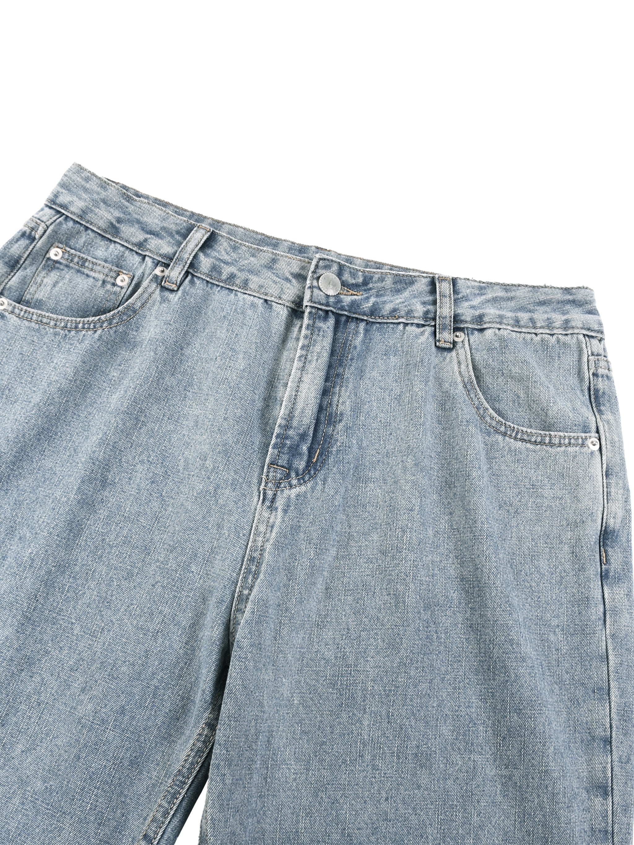 Unisex Vintage Wash Straight Leg Jeans