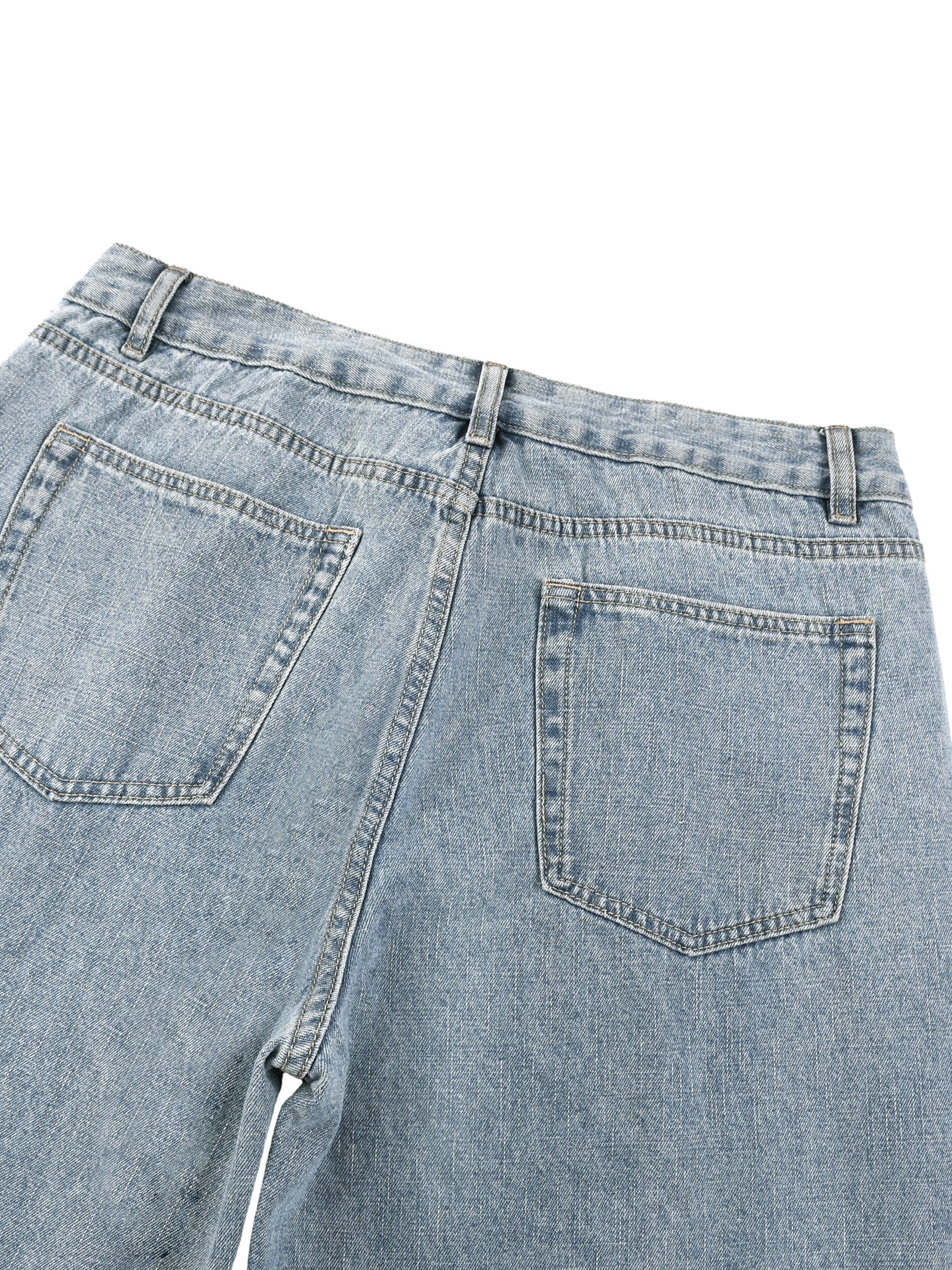 Unisex Vintage Wash Straight Leg Jeans
