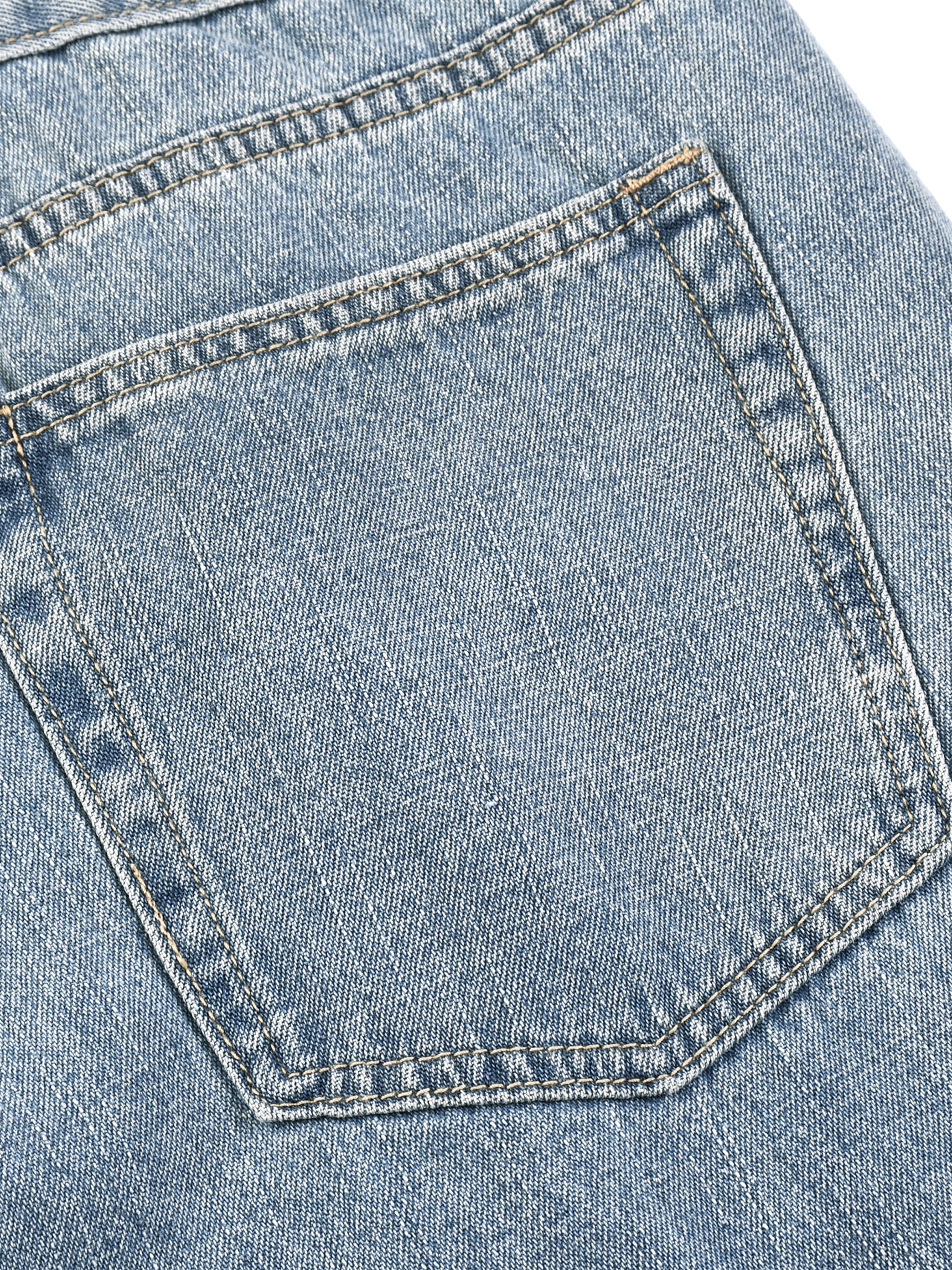 Unisex Vintage Wash Straight Leg Jeans