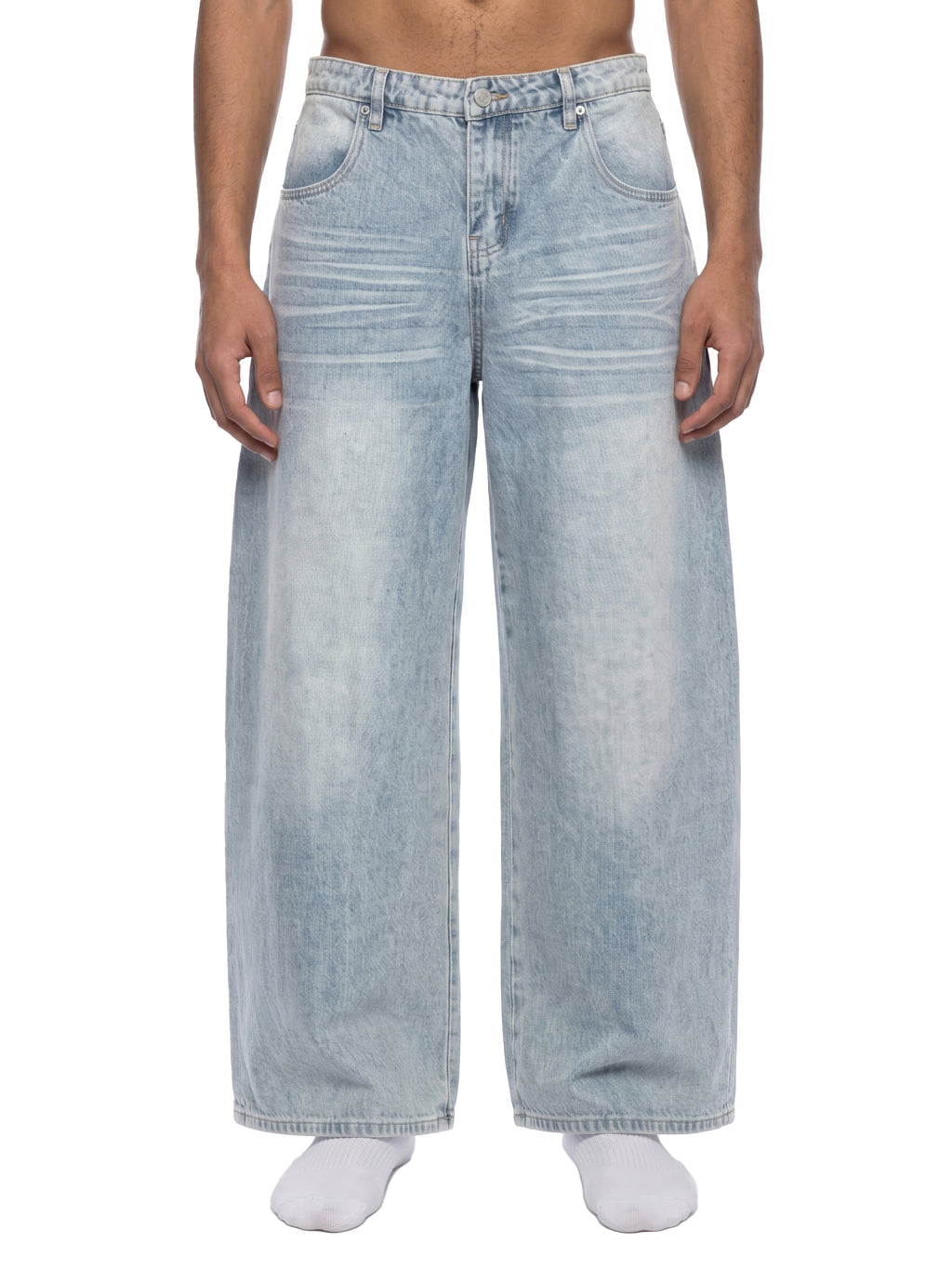 Men’s Enzyme Wash Wide Leg Jeans