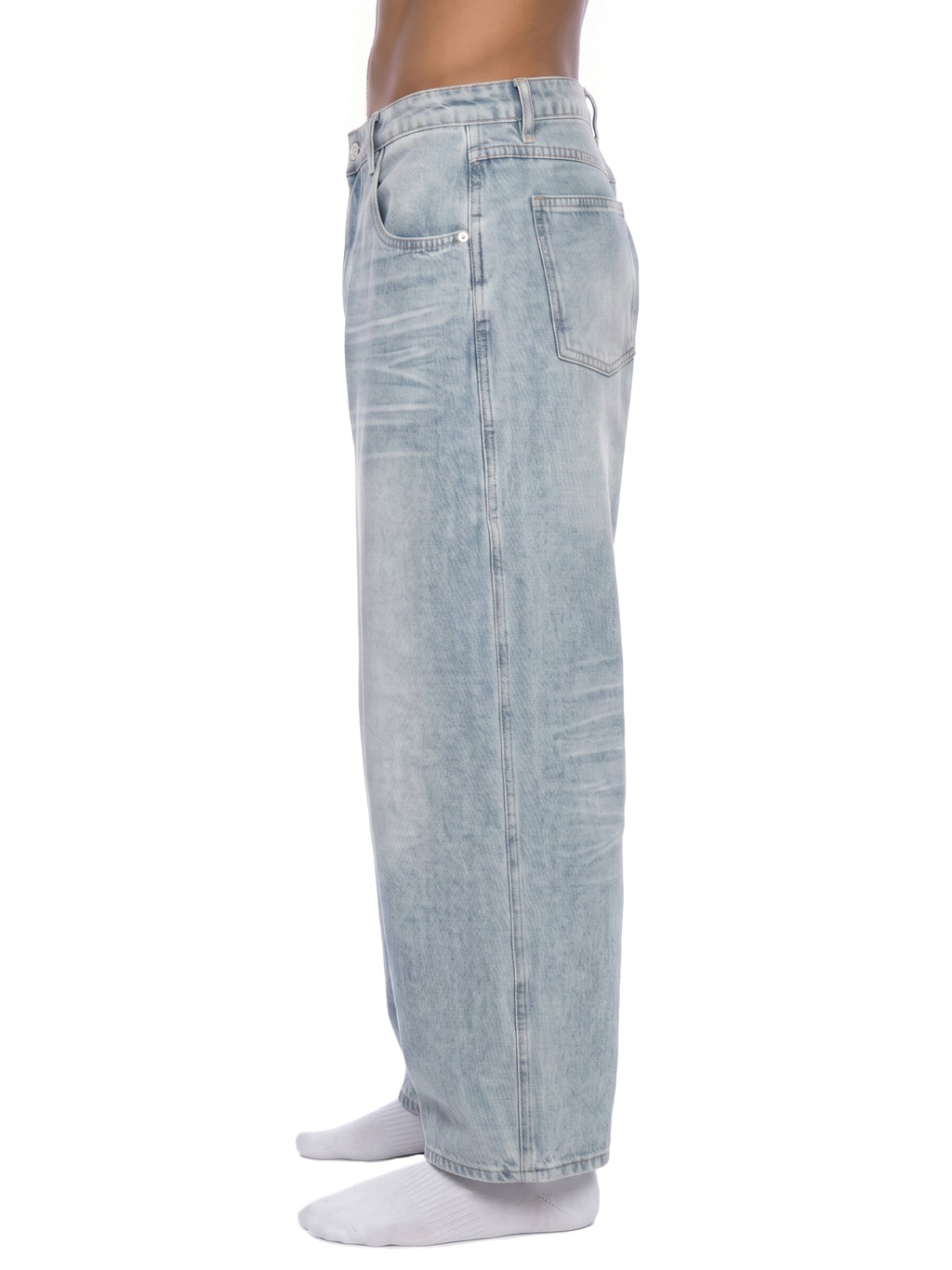 Men’s Enzyme Wash Wide Leg Jeans