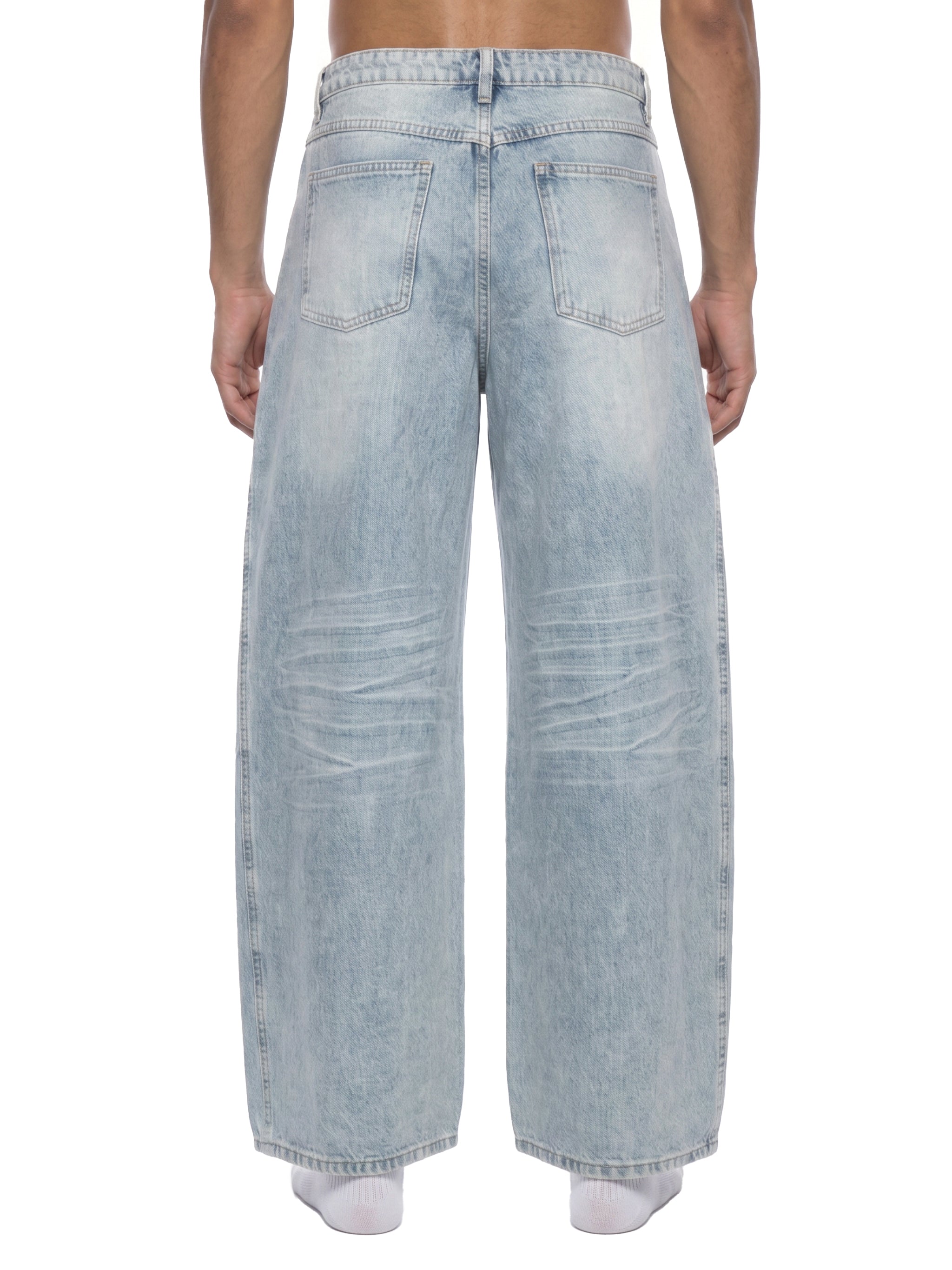 Men’s Enzyme Wash Wide Leg Jeans