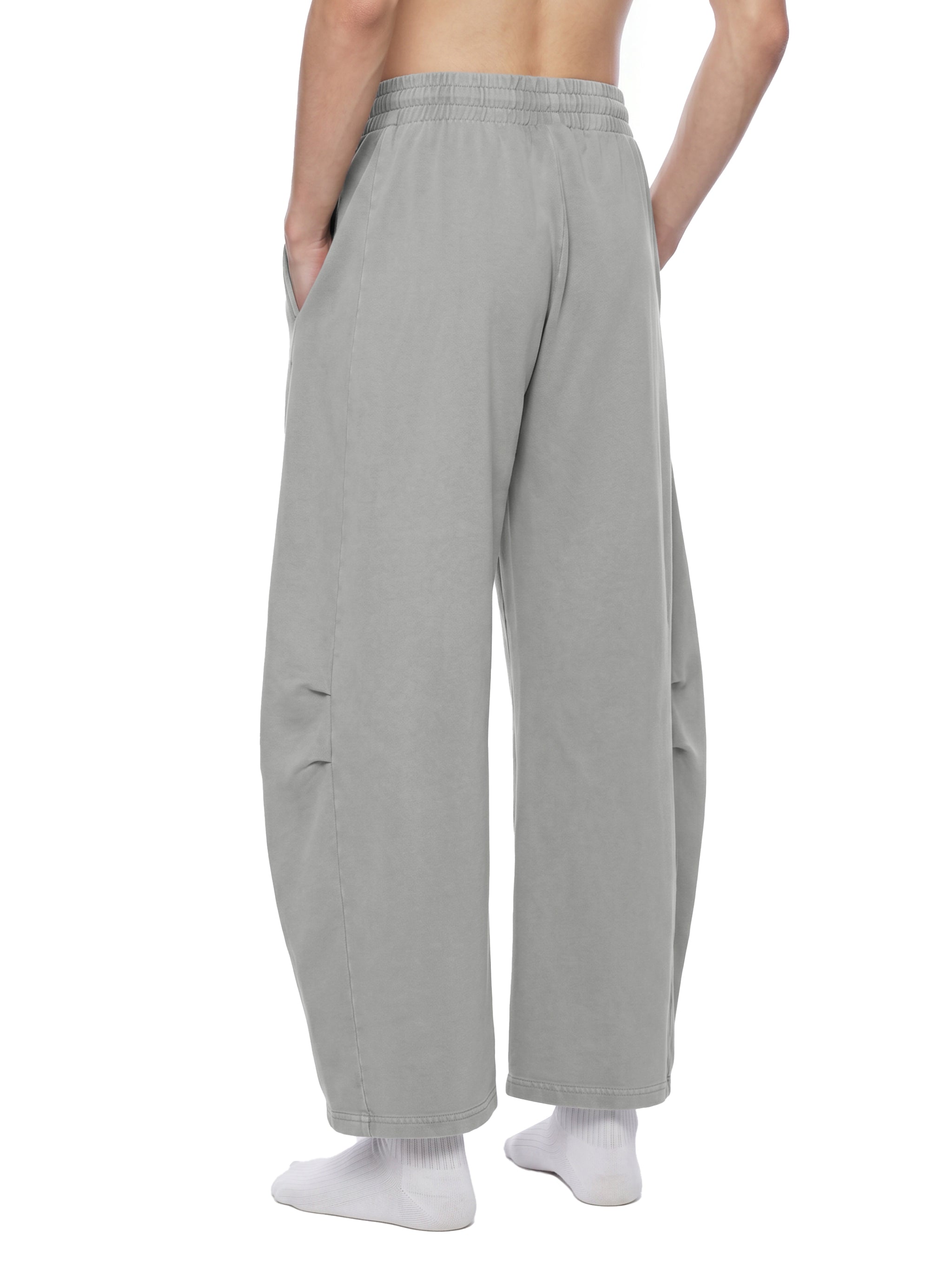 Unisex Mineral Wash Barrel Leg Pants