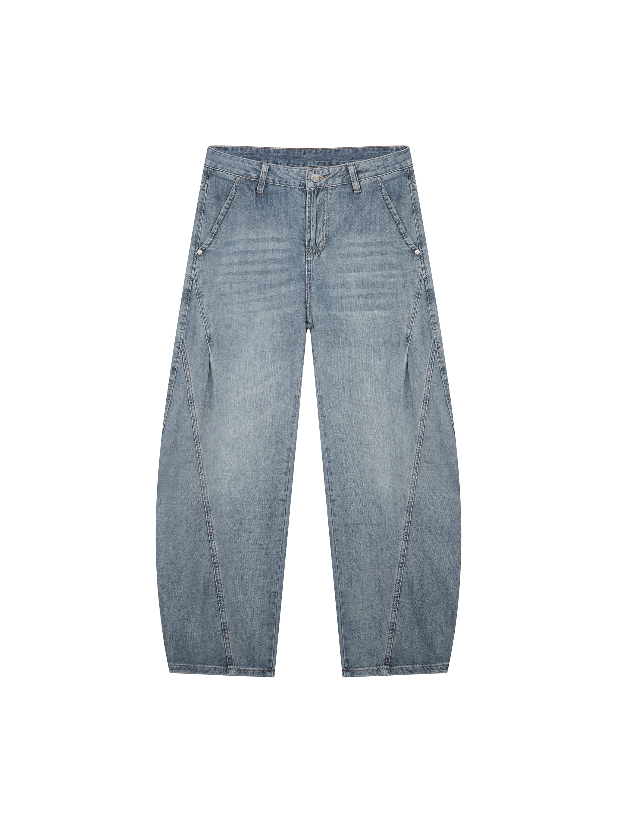 Men's Vintage Wash Barrel Leg Jeans