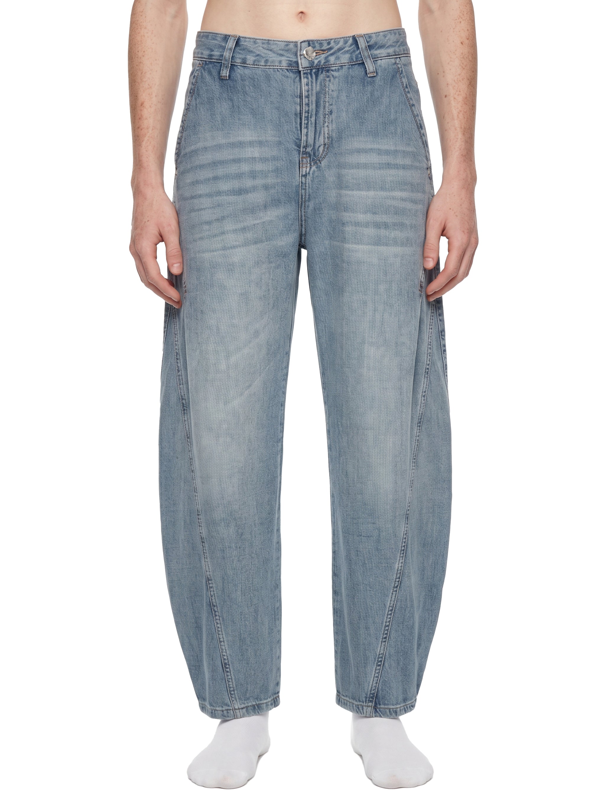Men's Vintage Wash Barrel Leg Jeans