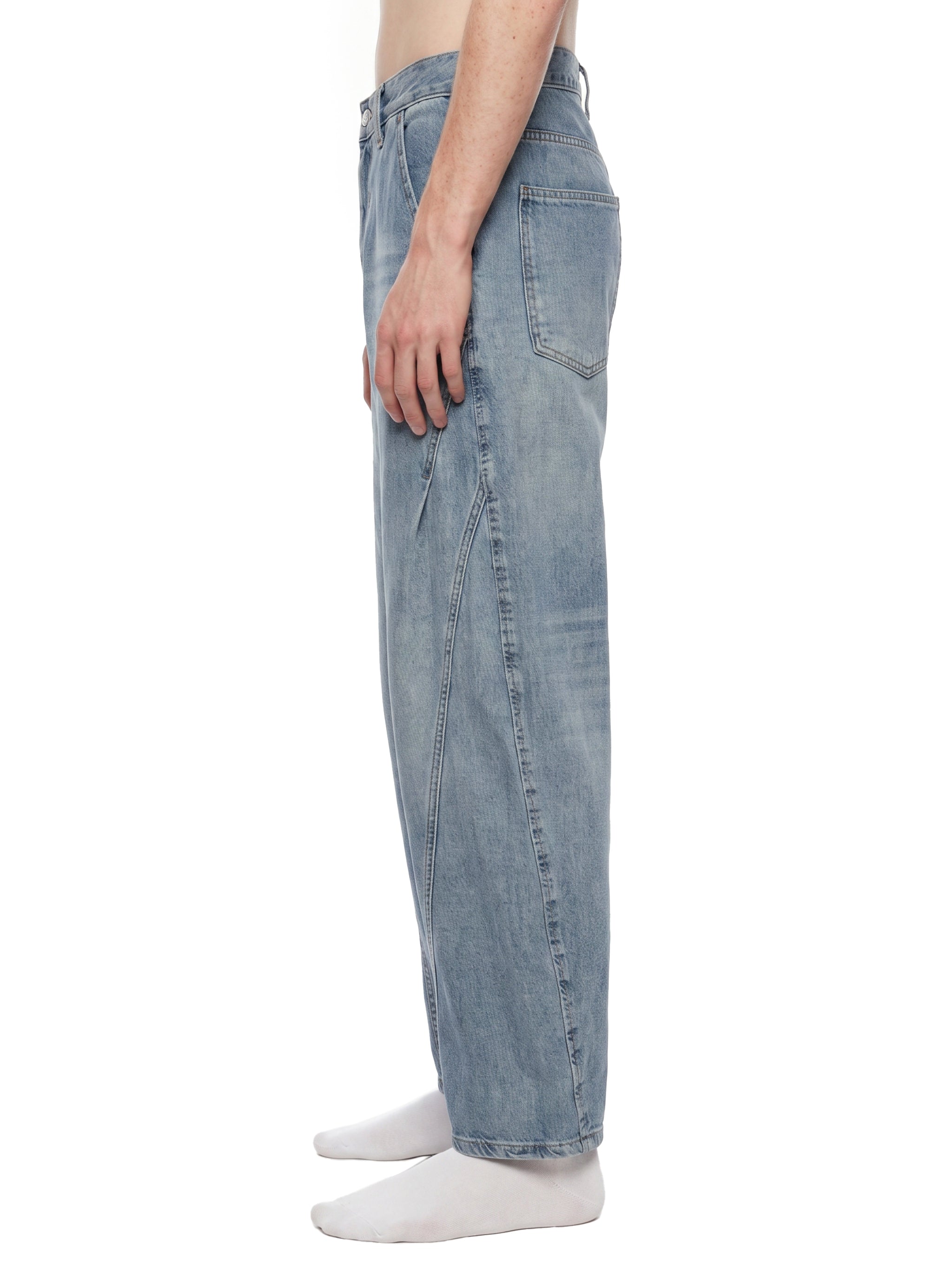 Men's Vintage Wash Barrel Leg Jeans