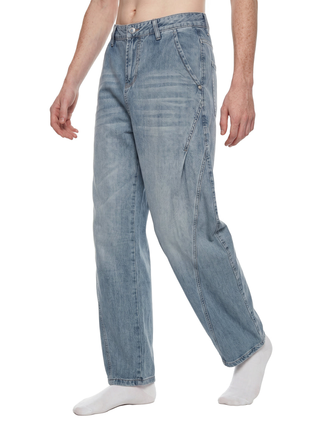 Men's Vintage Wash Barrel Leg Jeans