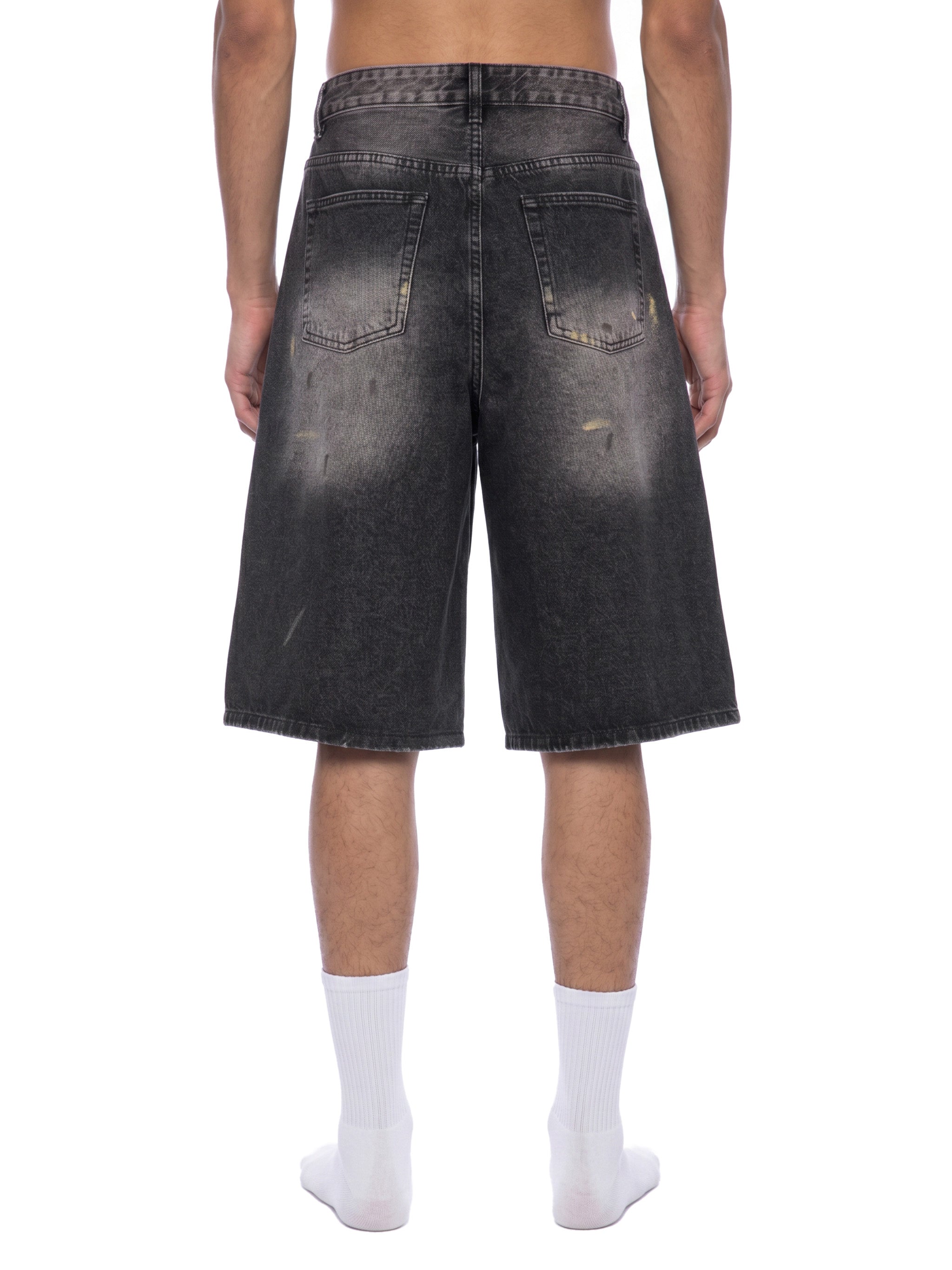 Men’s Vintage Wash Wide Leg Denim Shorts