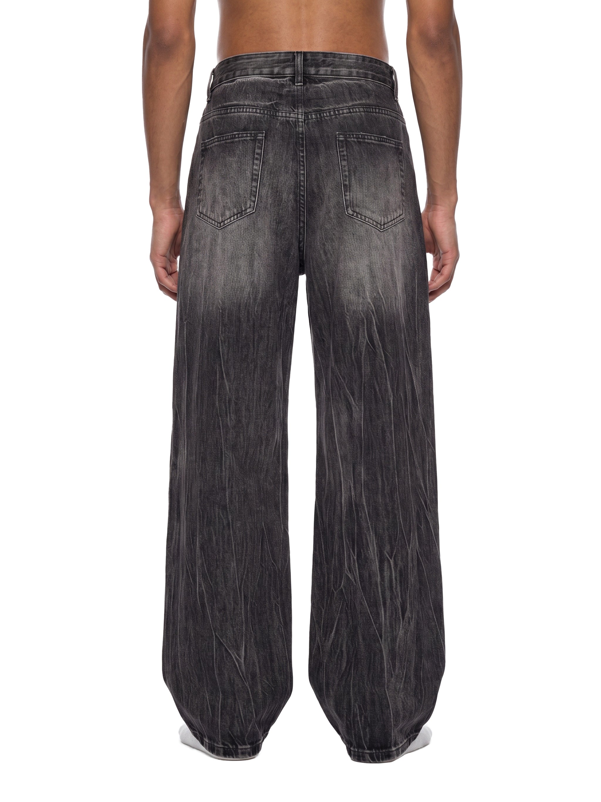 Men’s Vintage Wash Wide Leg Jeans